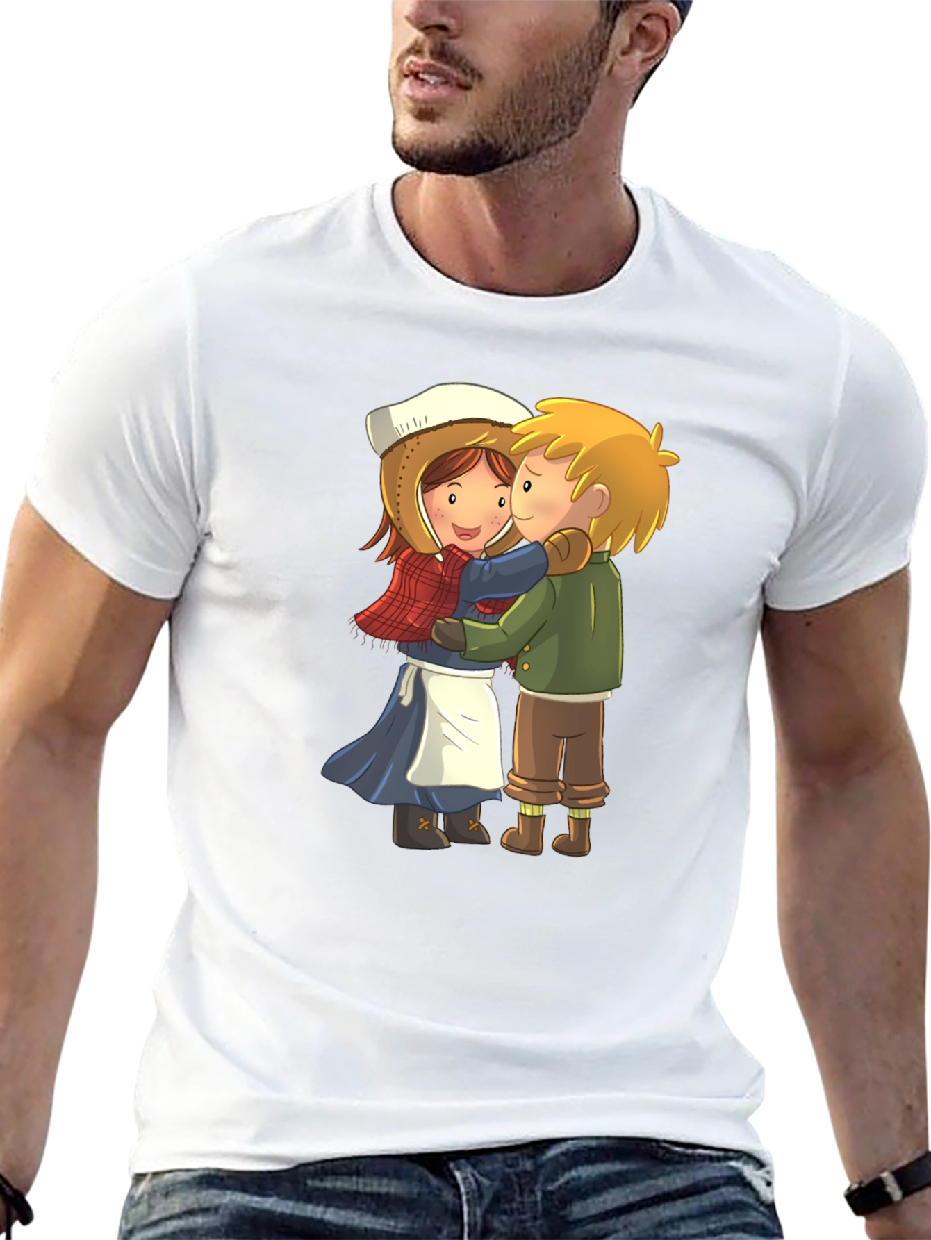 Cartoon Hug Graphic Tee