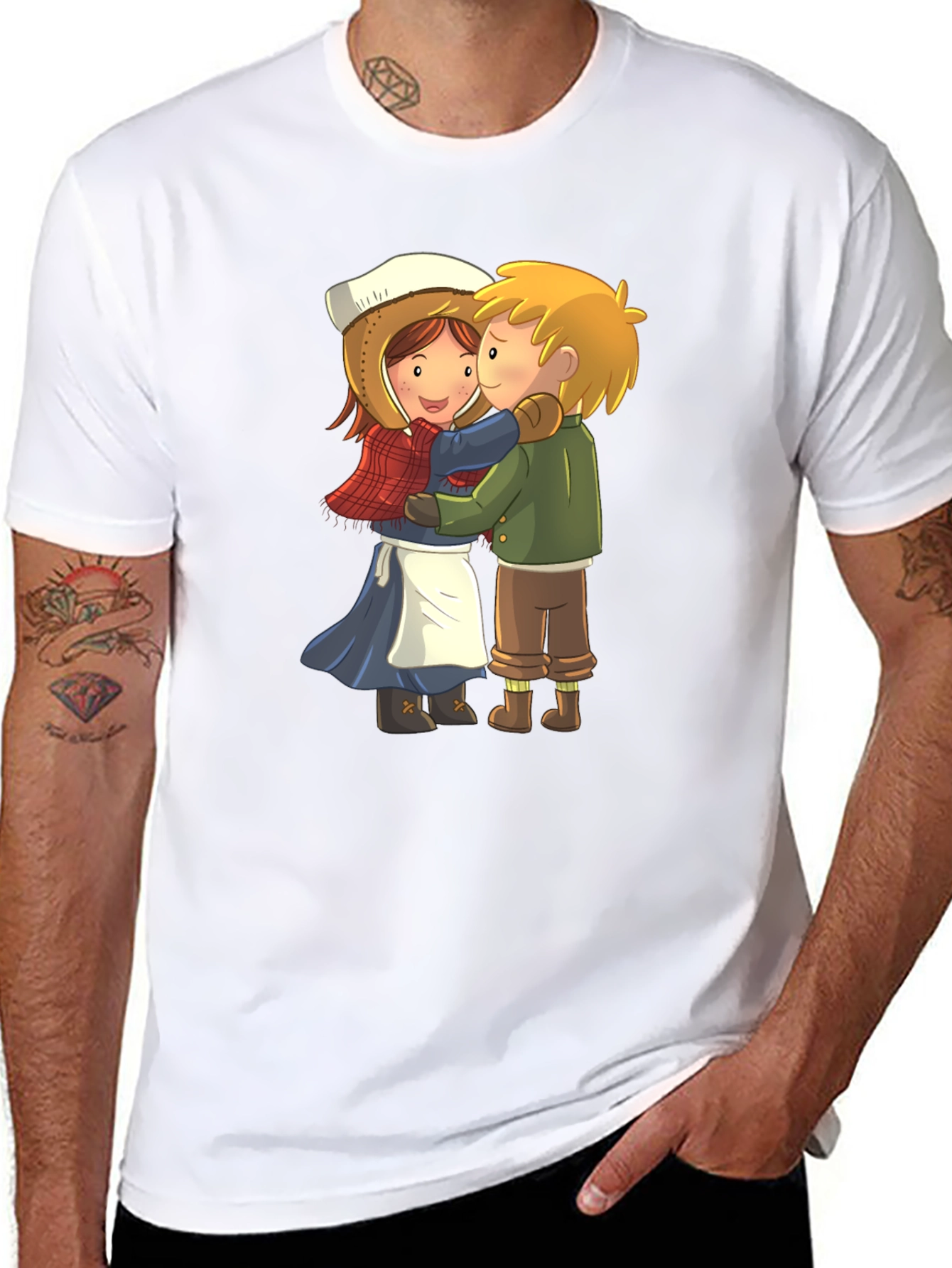 Cartoon Hug Graphic Tee