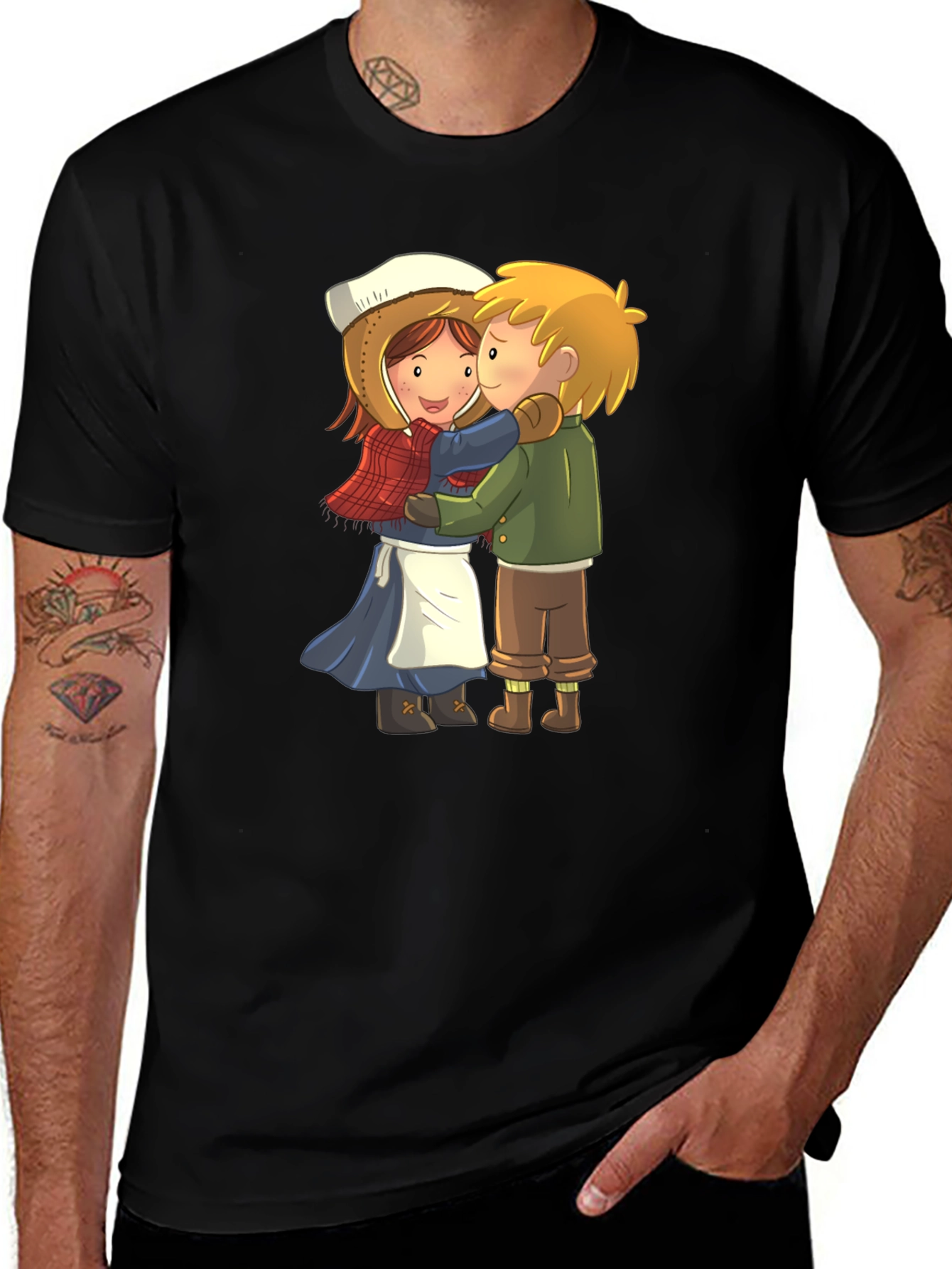 Cartoon Hug Graphic Tee