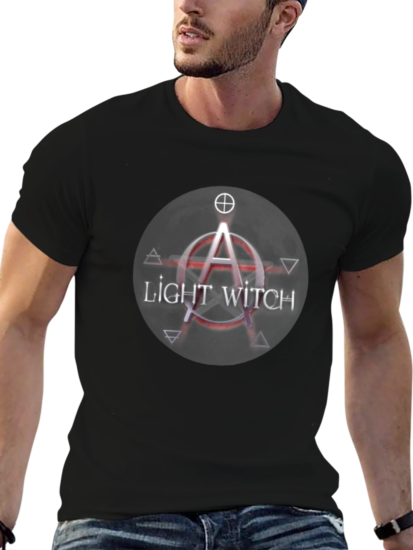 Light Witch Graphic Tee - Black Cotton T-Shirt