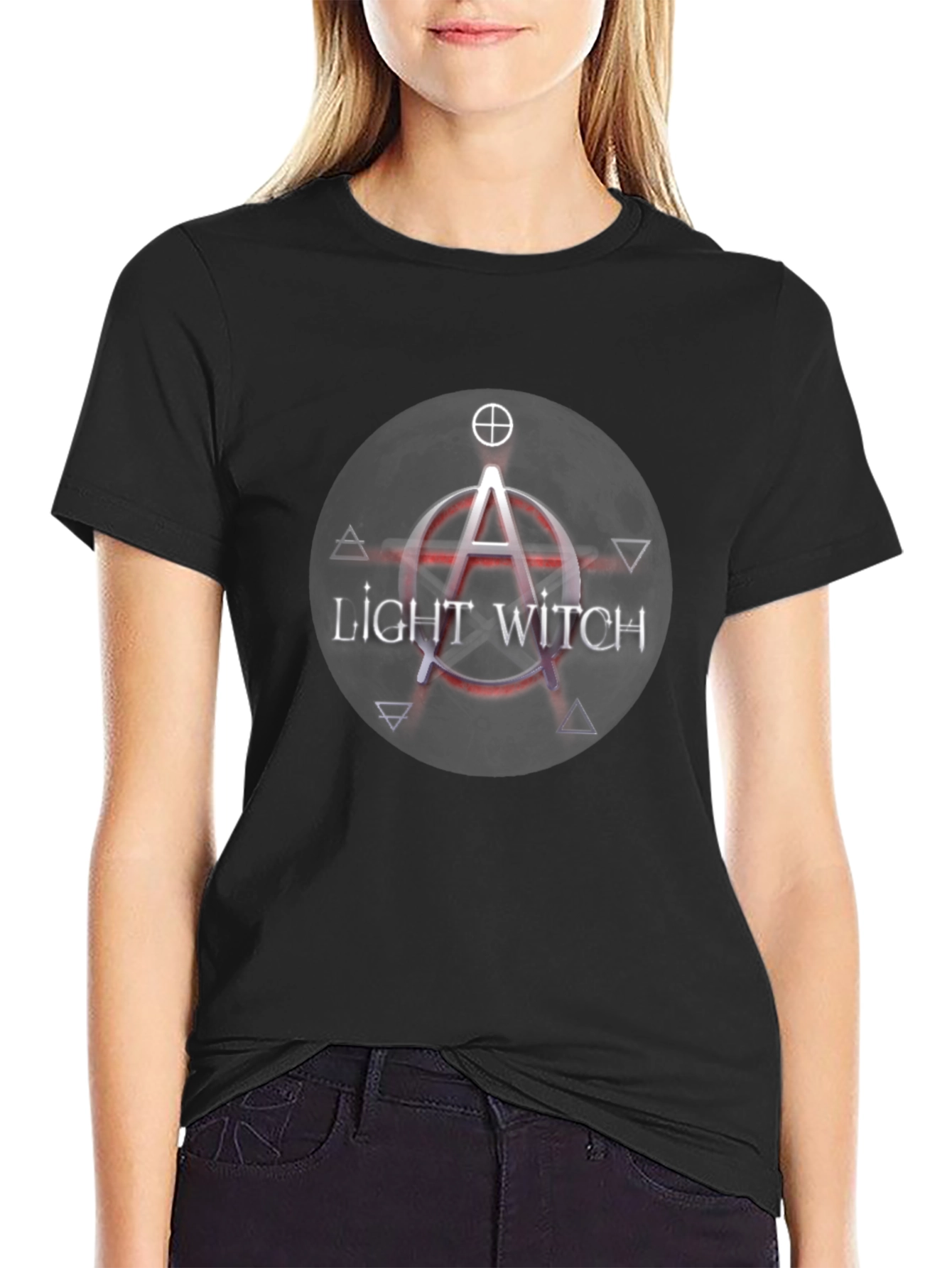 Light Witch Graphic Tee - Black Cotton T-Shirt