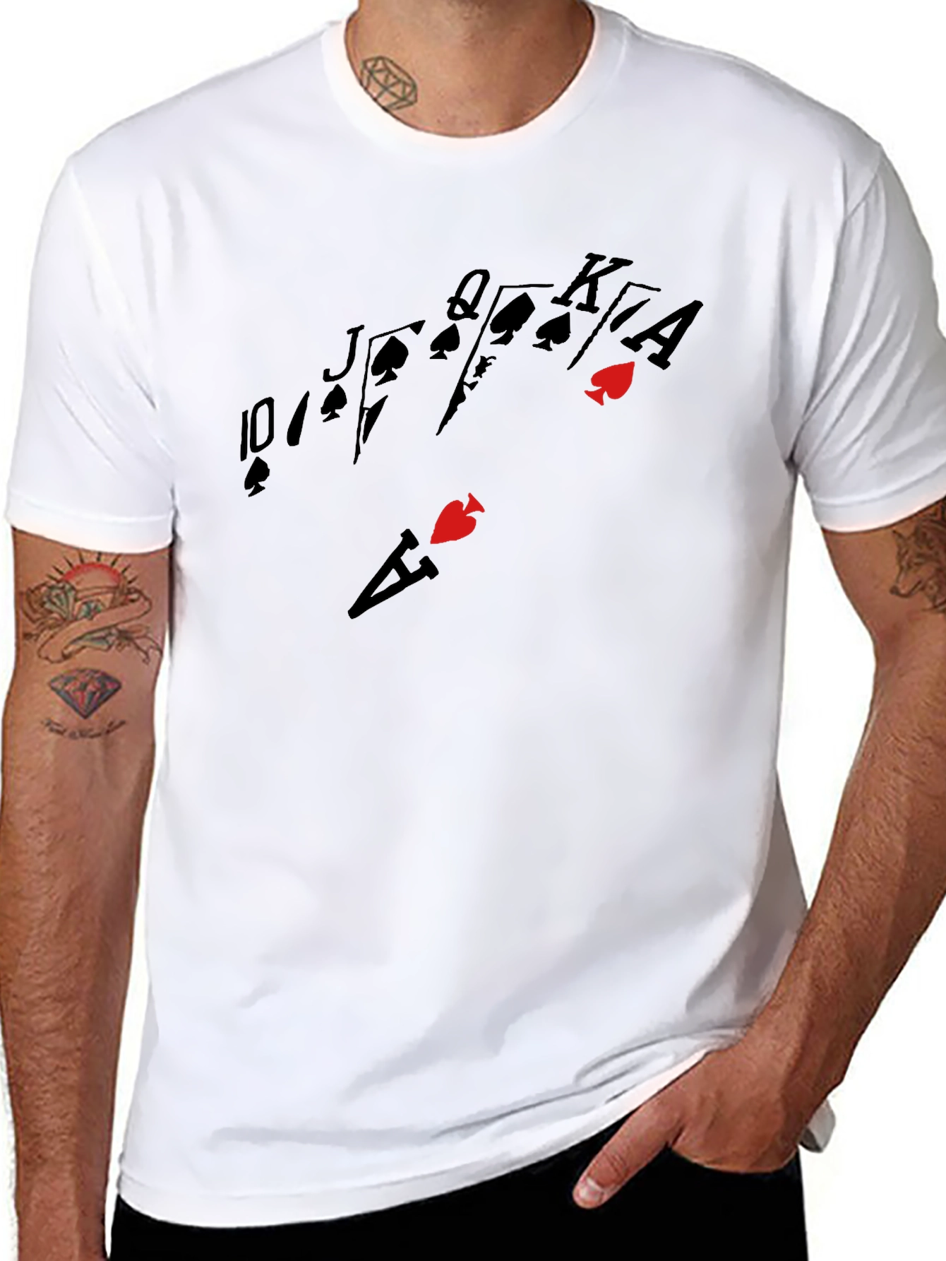 Royal Flush Graphic Black T-Shirt