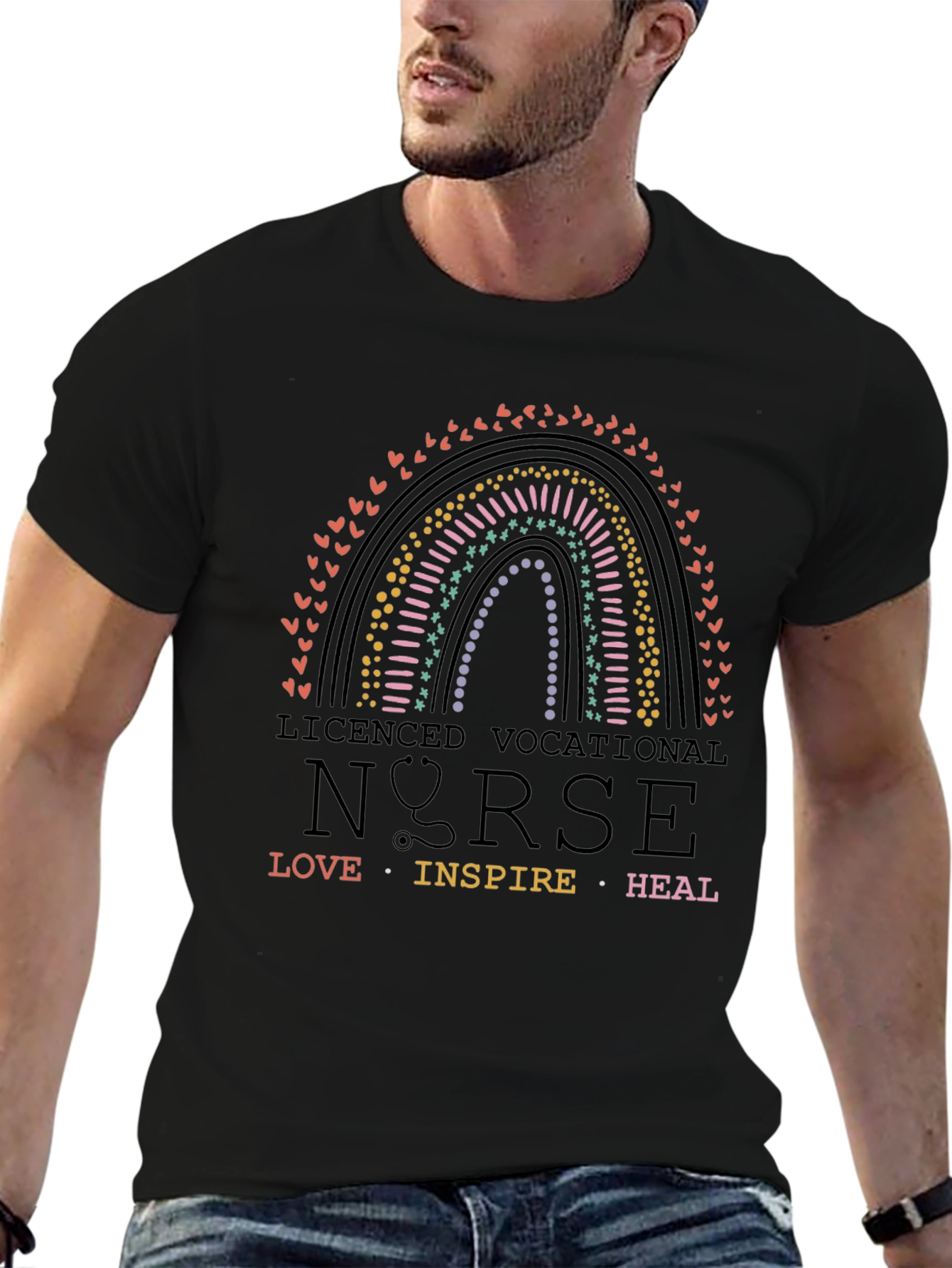 Licensed Vocational Nurse Rainbow Graphic Tee