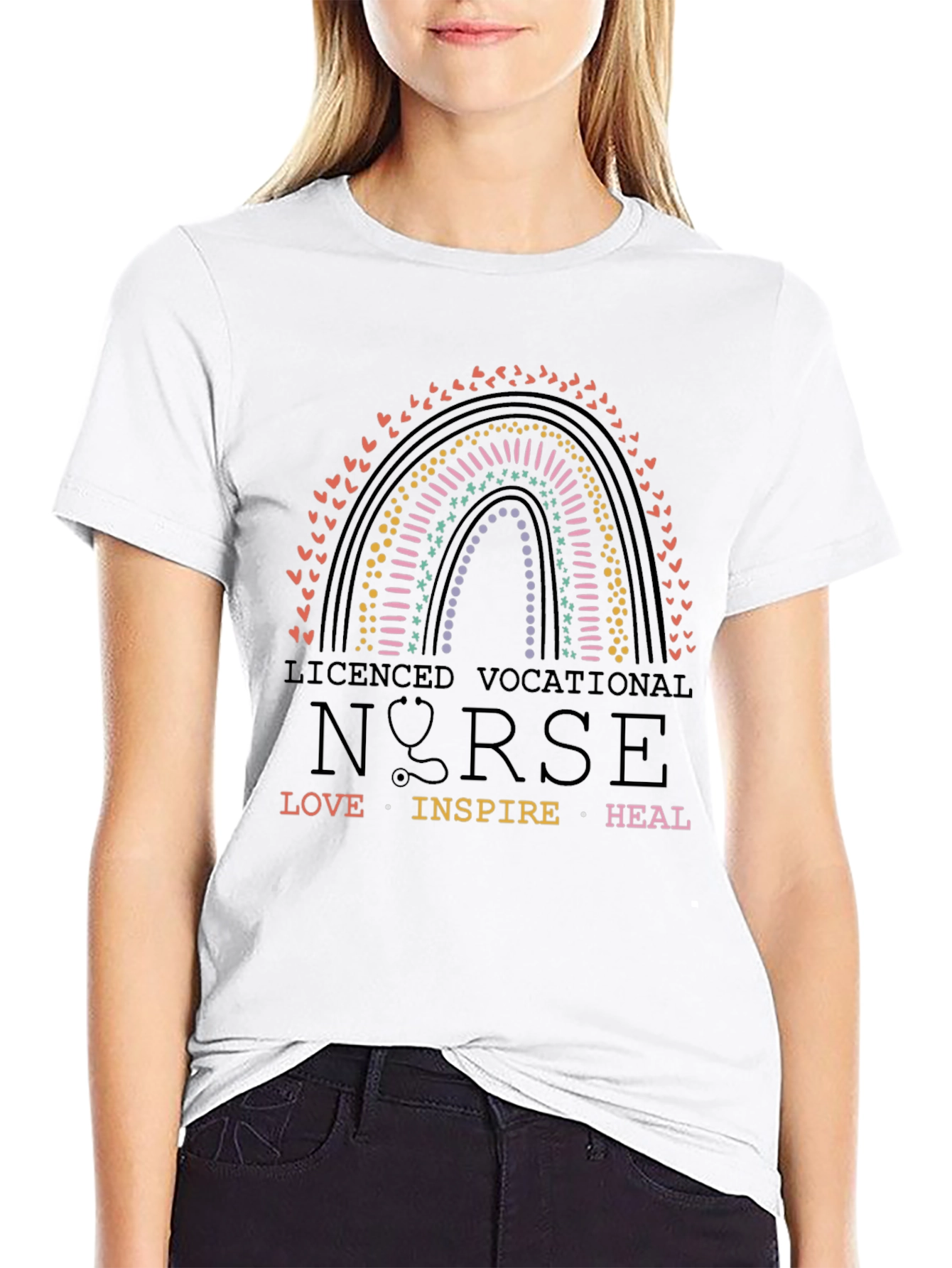 Licensed Vocational Nurse Rainbow Graphic Tee