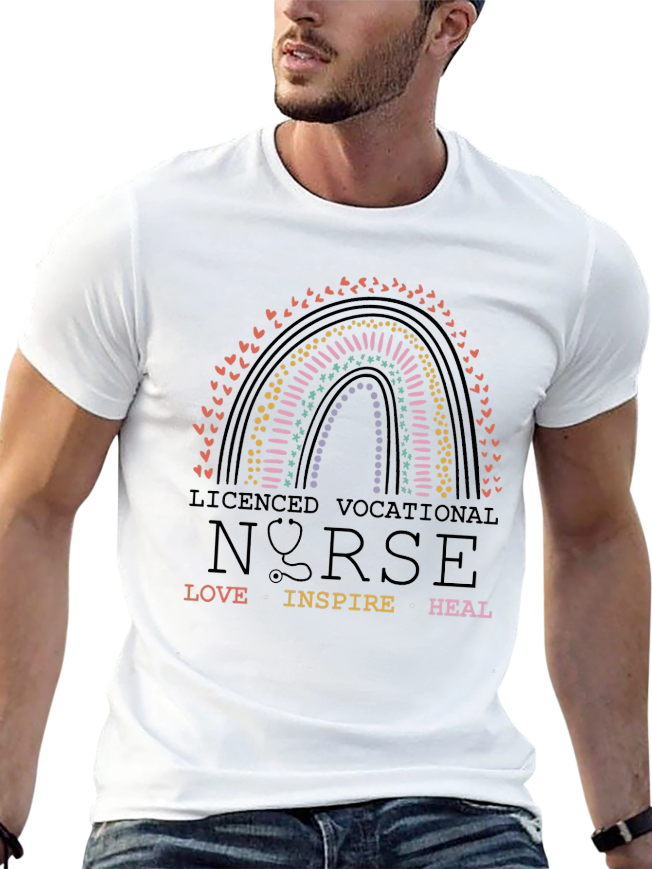 Licensed Vocational Nurse Rainbow Graphic Tee