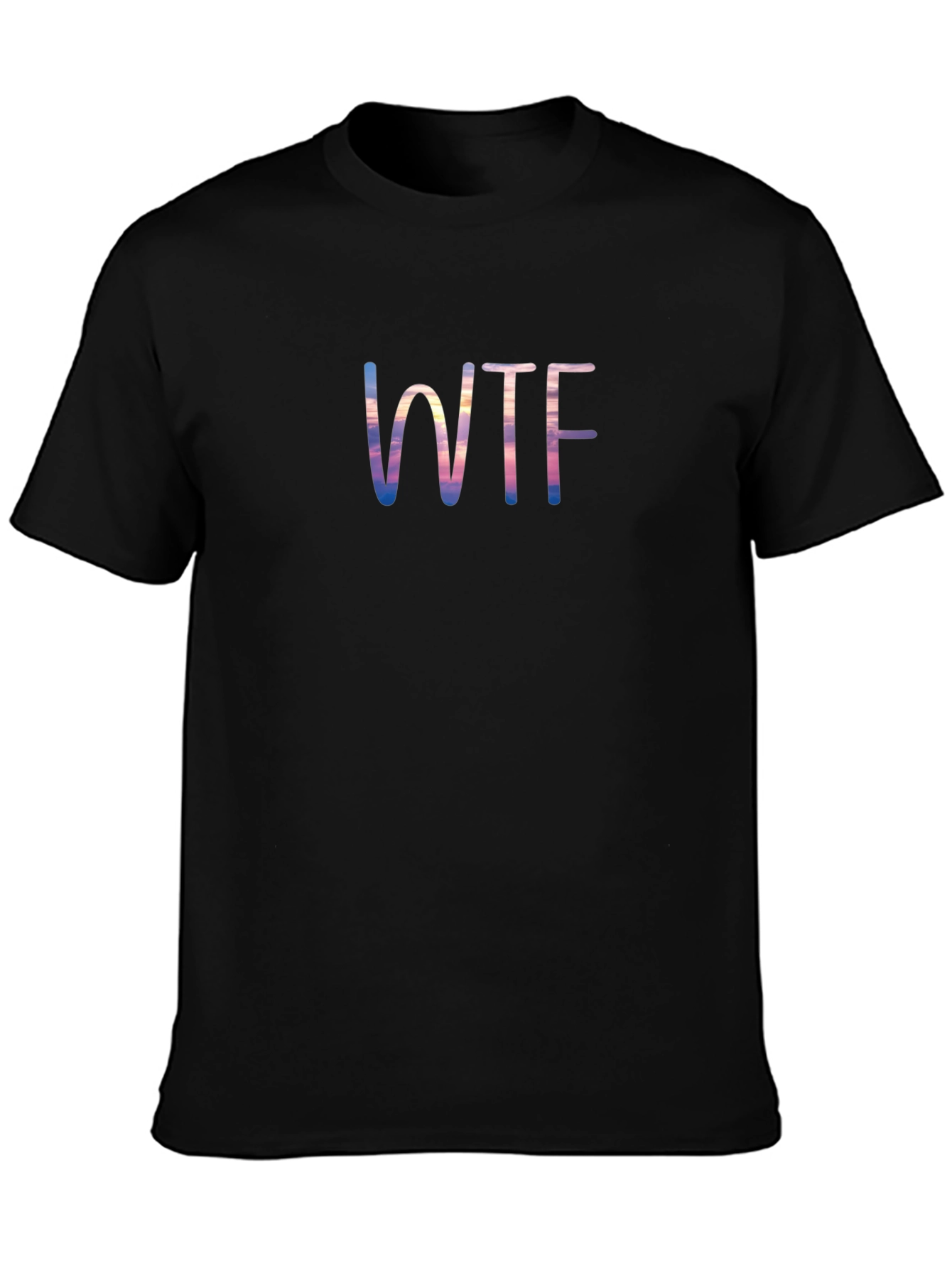 WTF Sunset Graphic Tee - Black Cotton T-Shirt