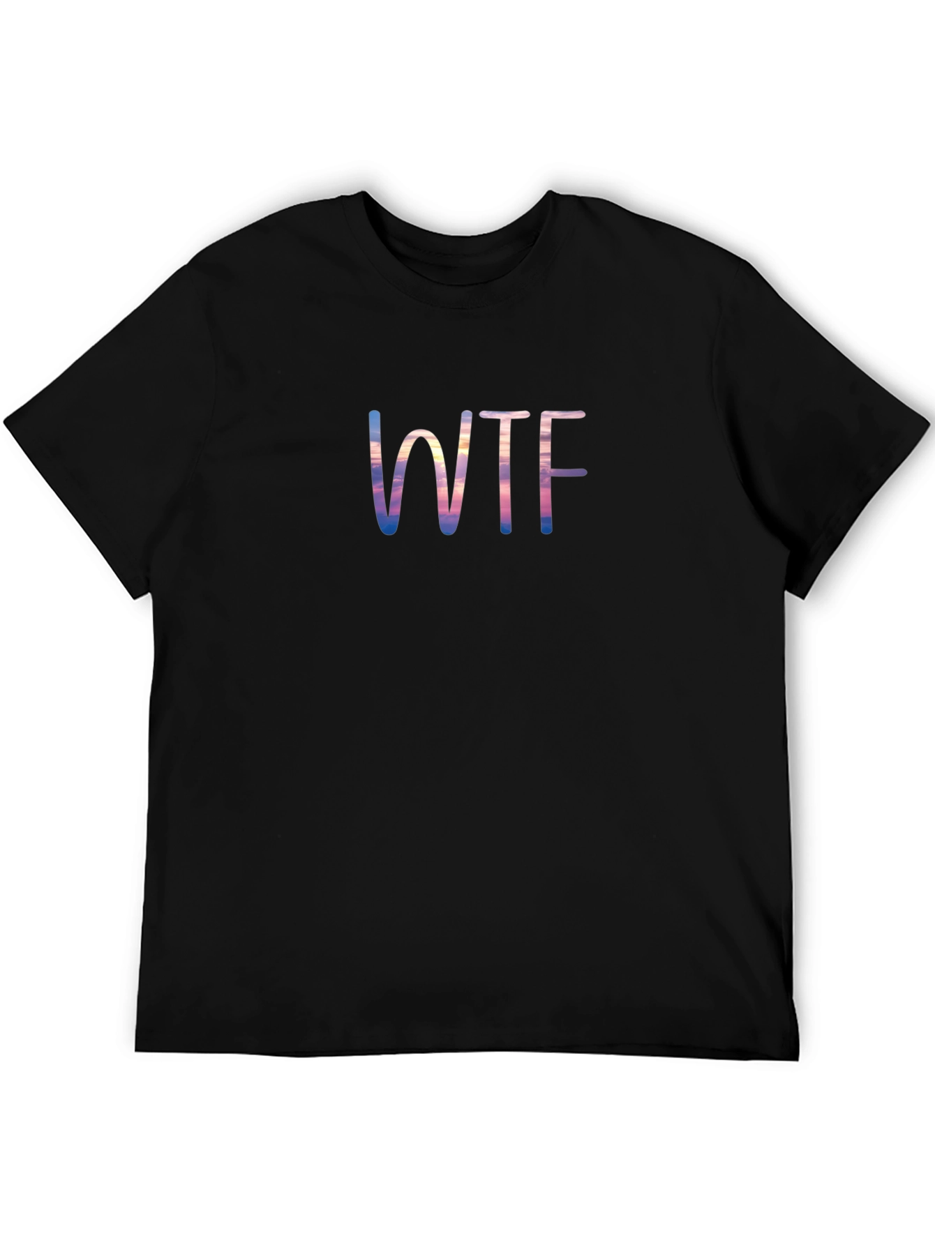 WTF Sunset Graphic Tee - Black Cotton T-Shirt