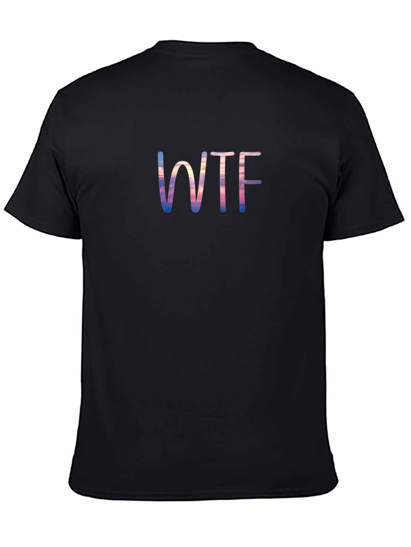 WTF Sunset Graphic Tee - Black Cotton T-Shirt