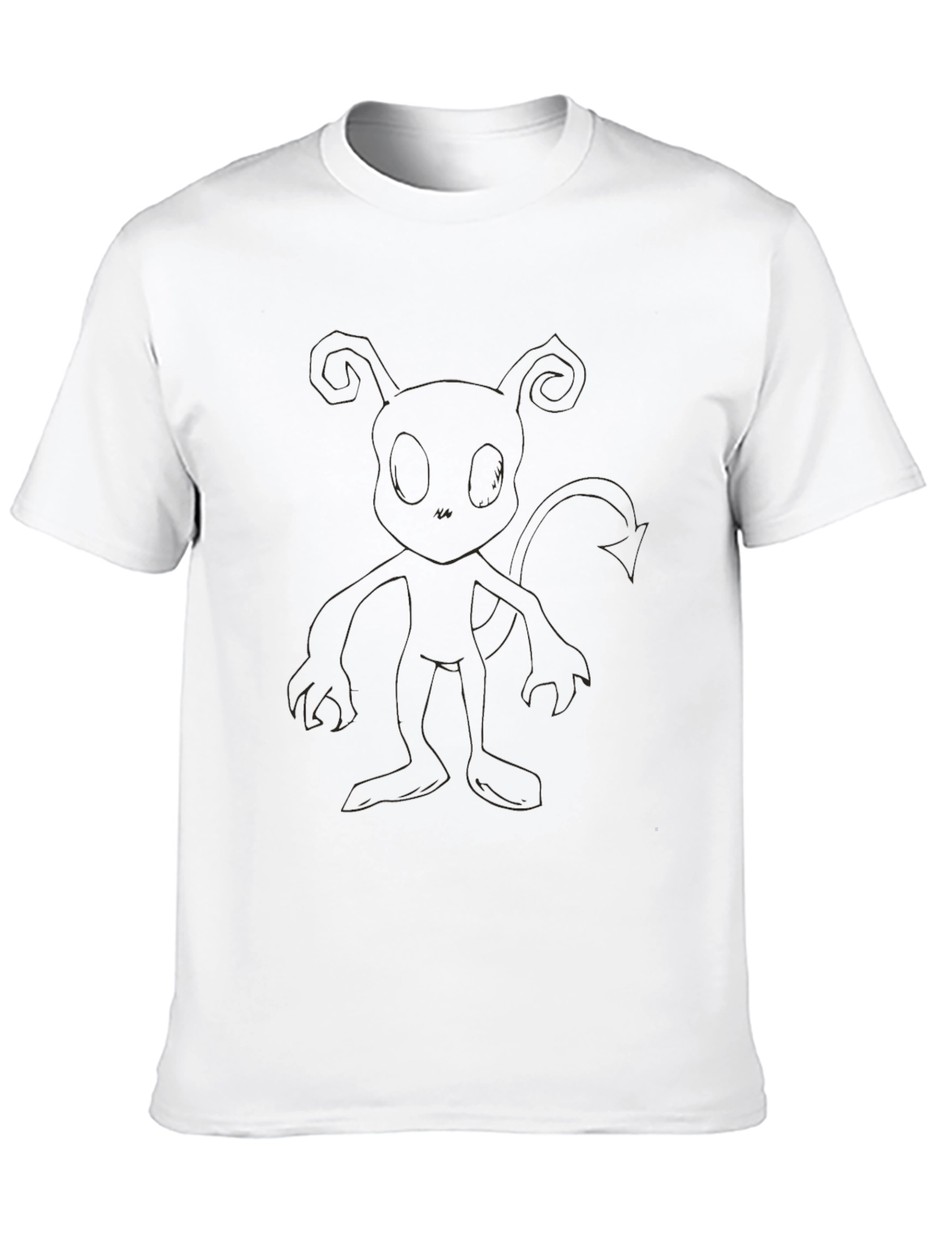 Black T-Shirt with Cartoon Devil Design