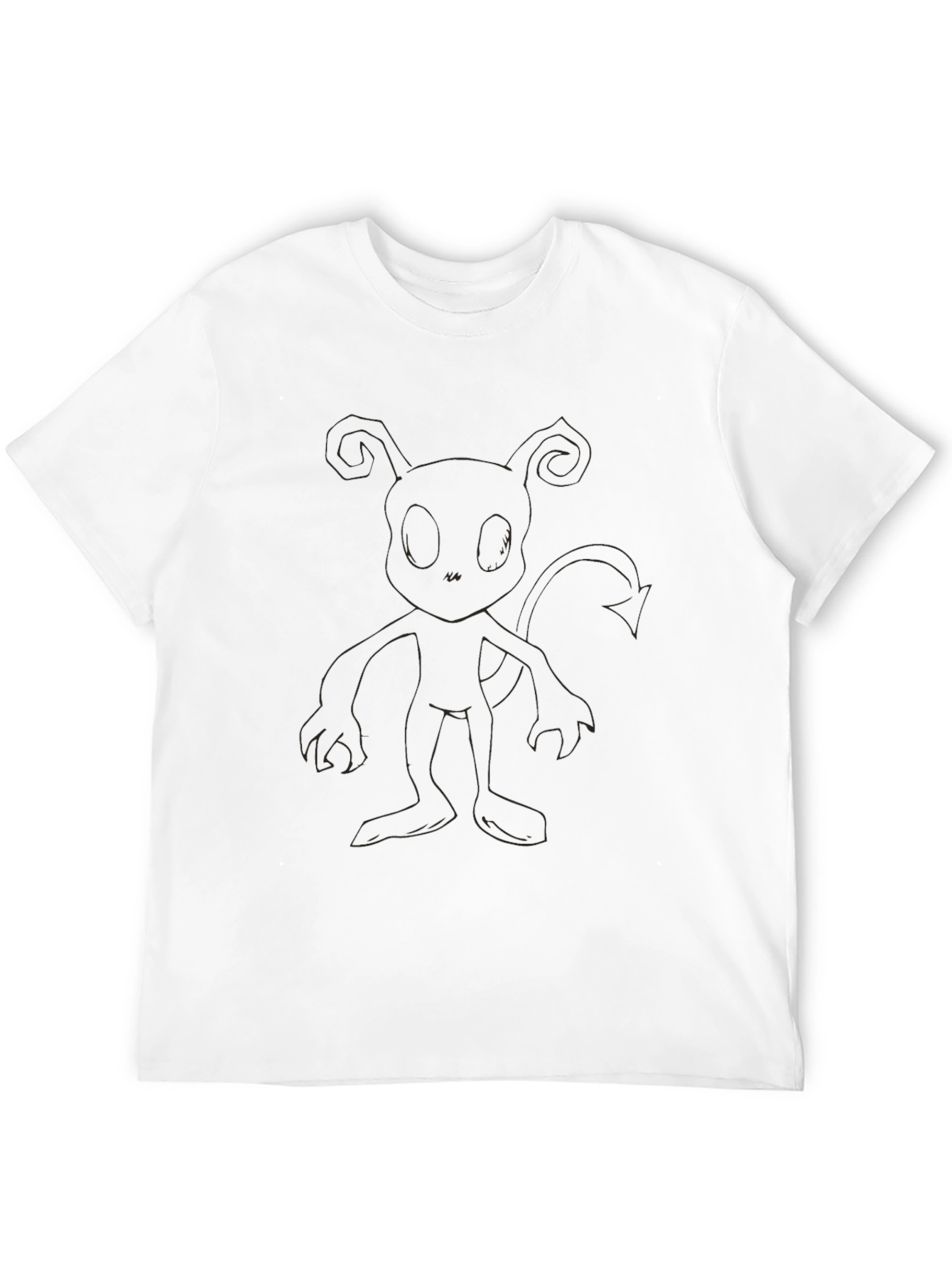 Black T-Shirt with Cartoon Devil Design