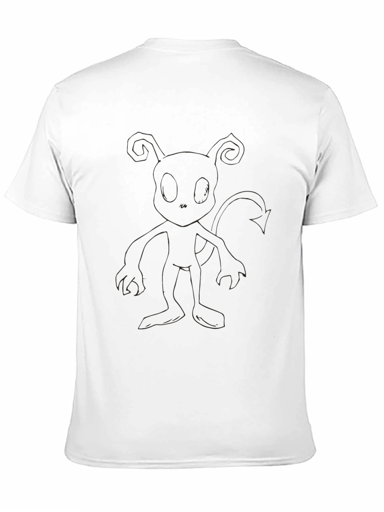 Black T-Shirt with Cartoon Devil Design