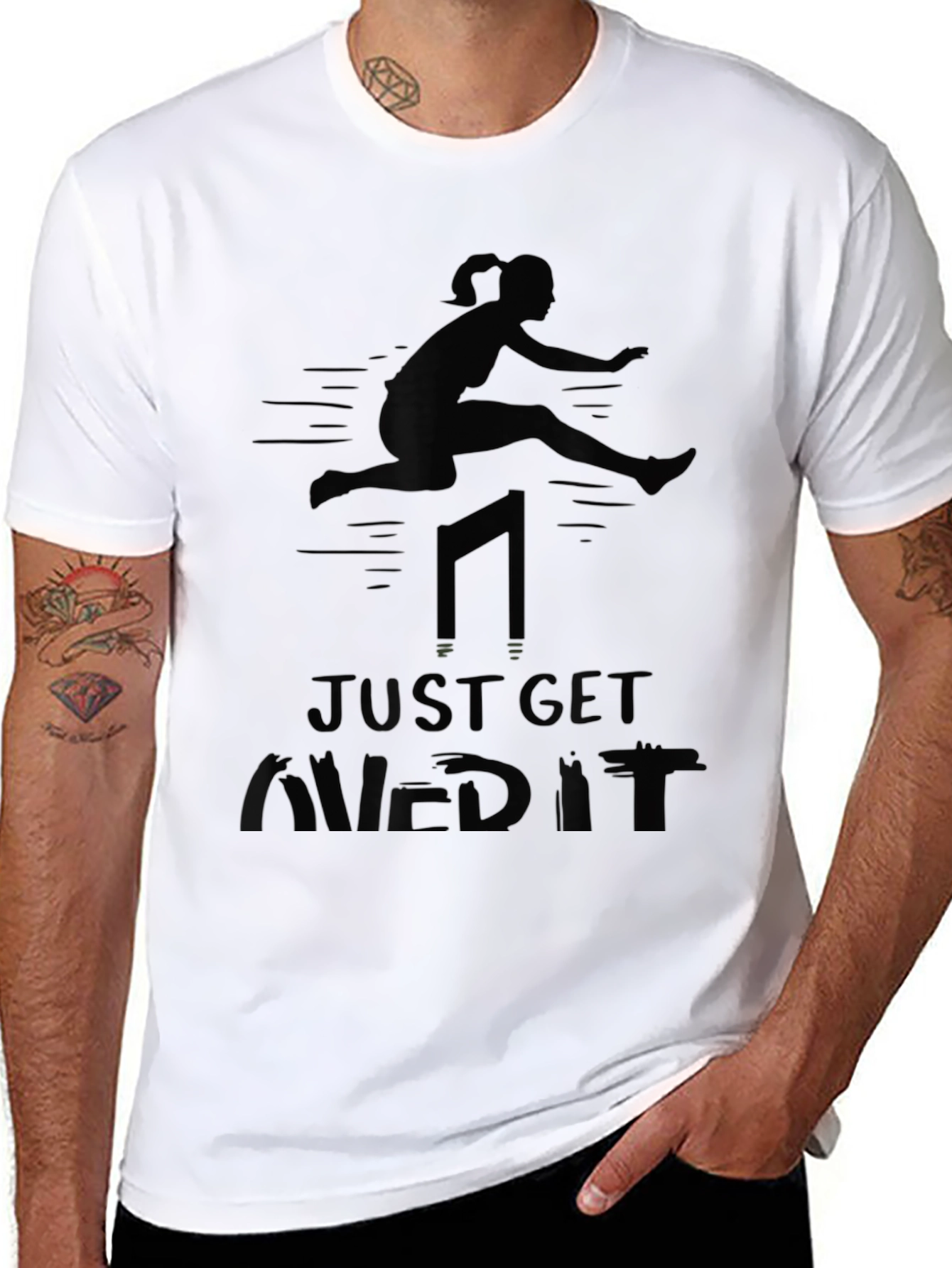 Just Get Hurdled It T-Shirt Black Athletic Tee