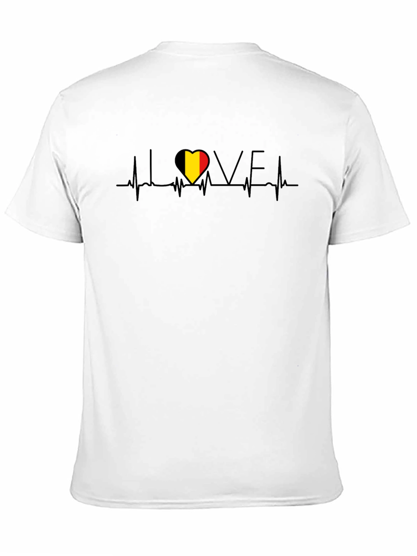 Belgium Heartbeat Love Graphic Tee - Black
