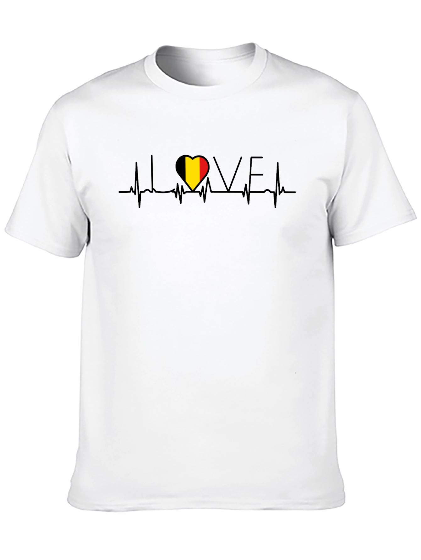 Belgium Heartbeat Love Graphic Tee - Black