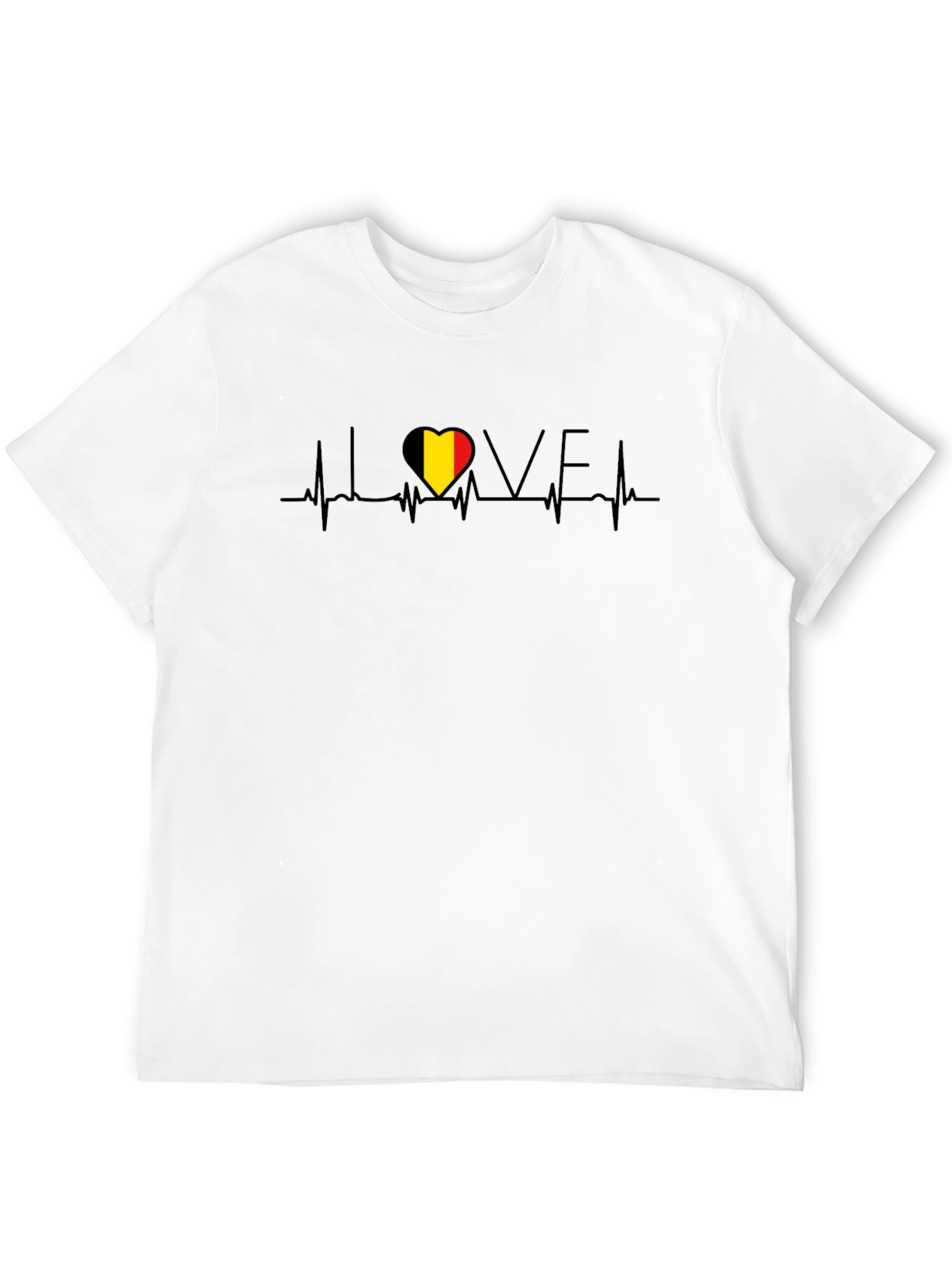 Belgium Heartbeat Love Graphic Tee - Black