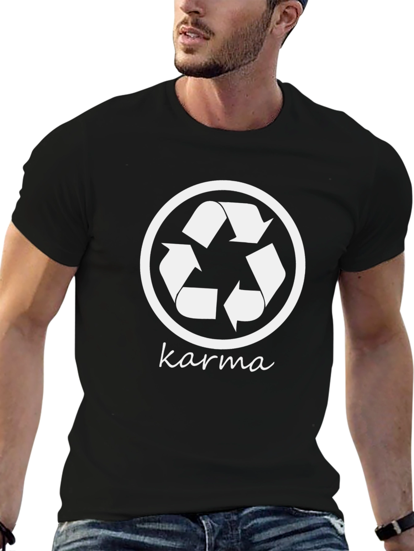 Karma Recycle Symbol Graphic T-Shirt