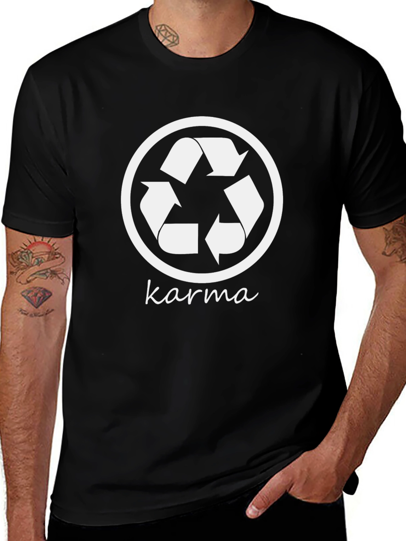 Karma Recycle Symbol Graphic T-Shirt