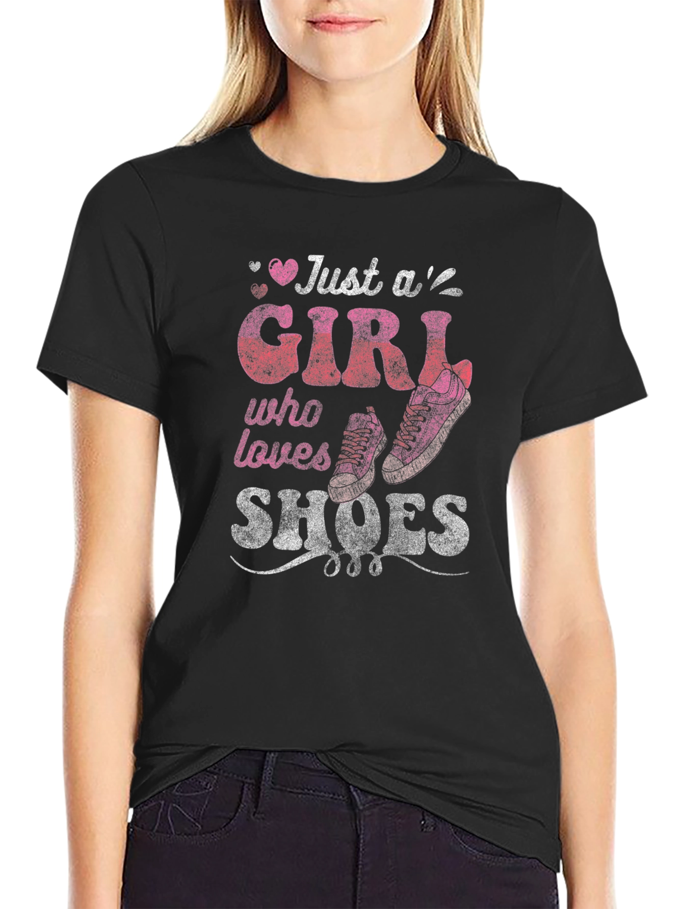 Just A Girl Who Loves Shoes Graphic T-Shirt