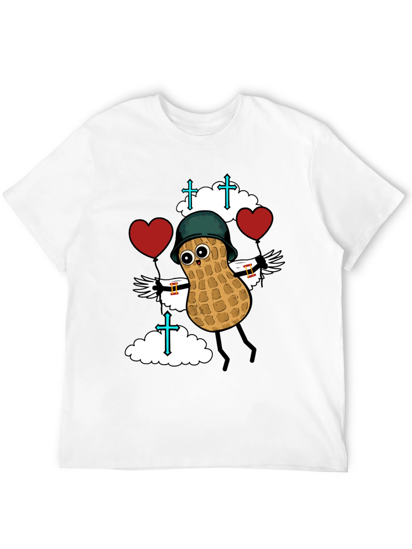 Whimsical Peanut Character Graphic T-Shirt