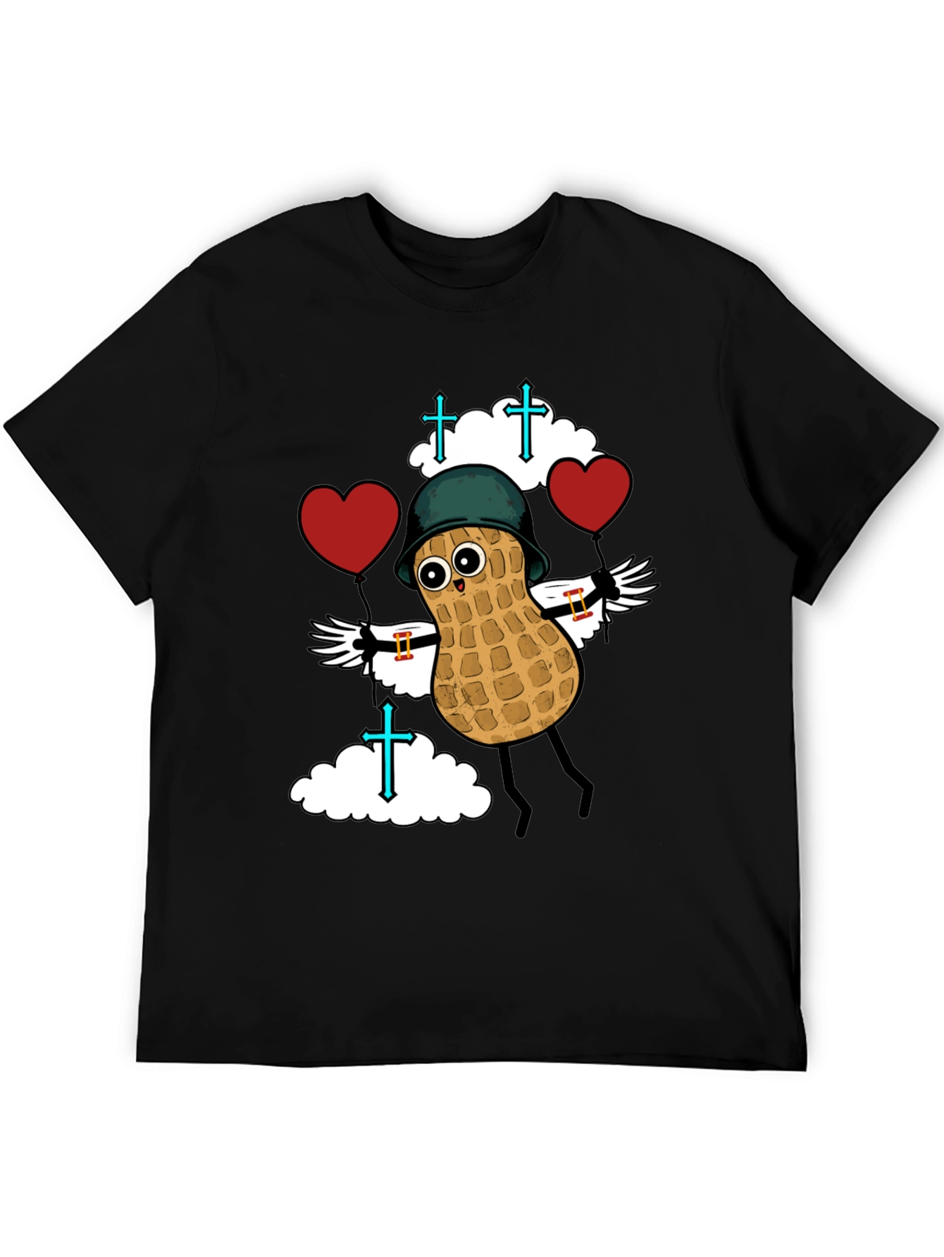 Whimsical Peanut Character Graphic T-Shirt