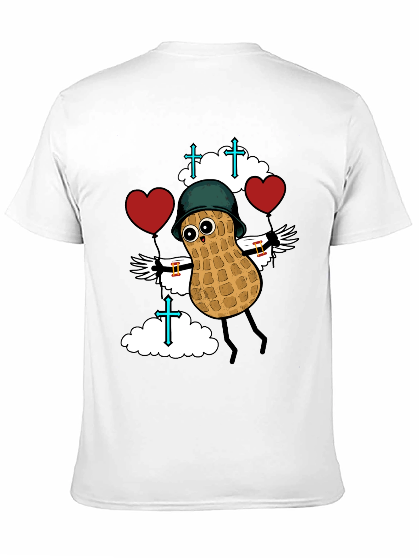Whimsical Peanut Character Graphic T-Shirt