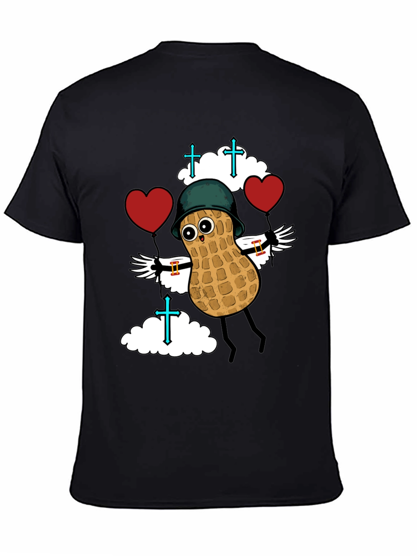 Whimsical Peanut Character Graphic T-Shirt