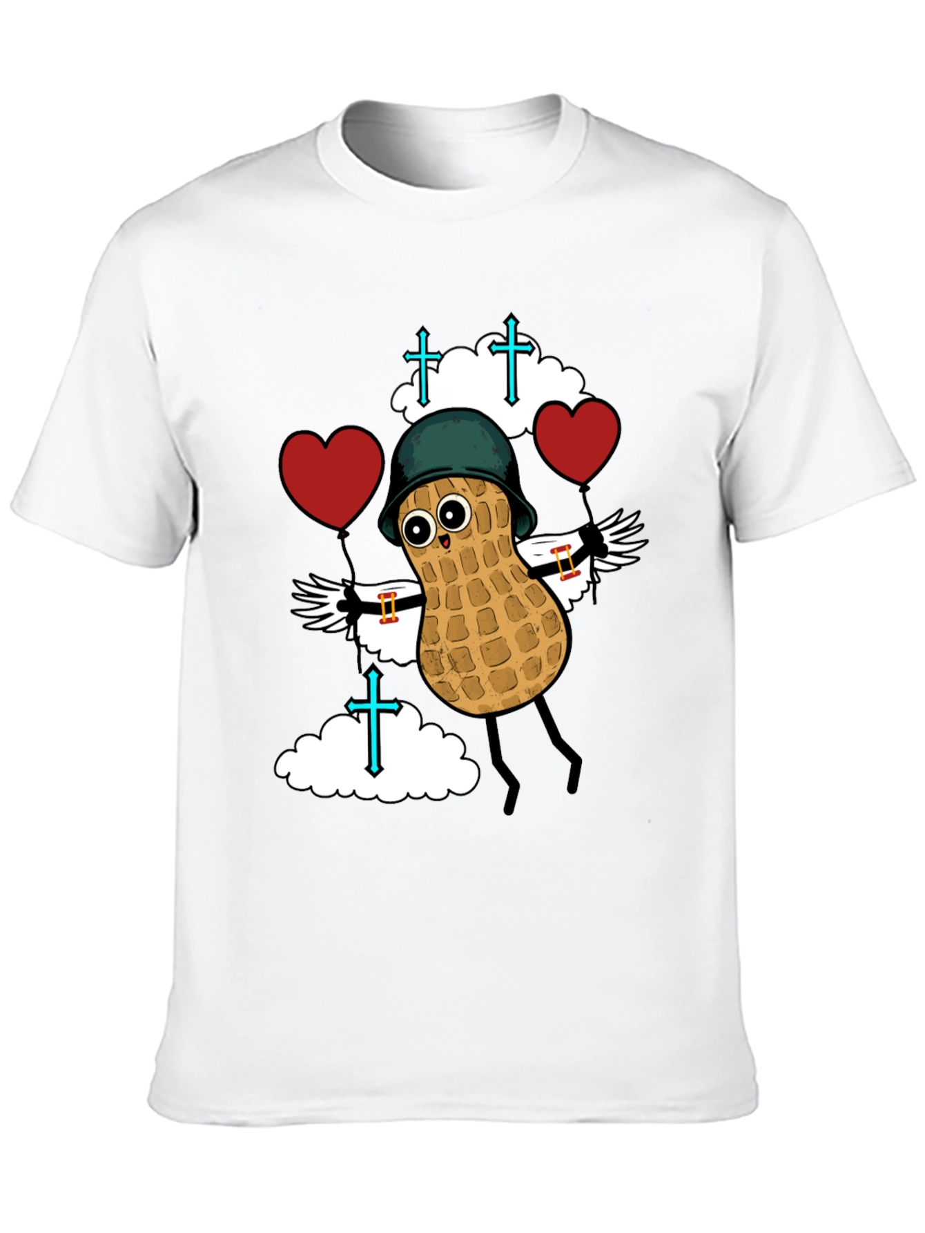 Whimsical Peanut Character Graphic T-Shirt