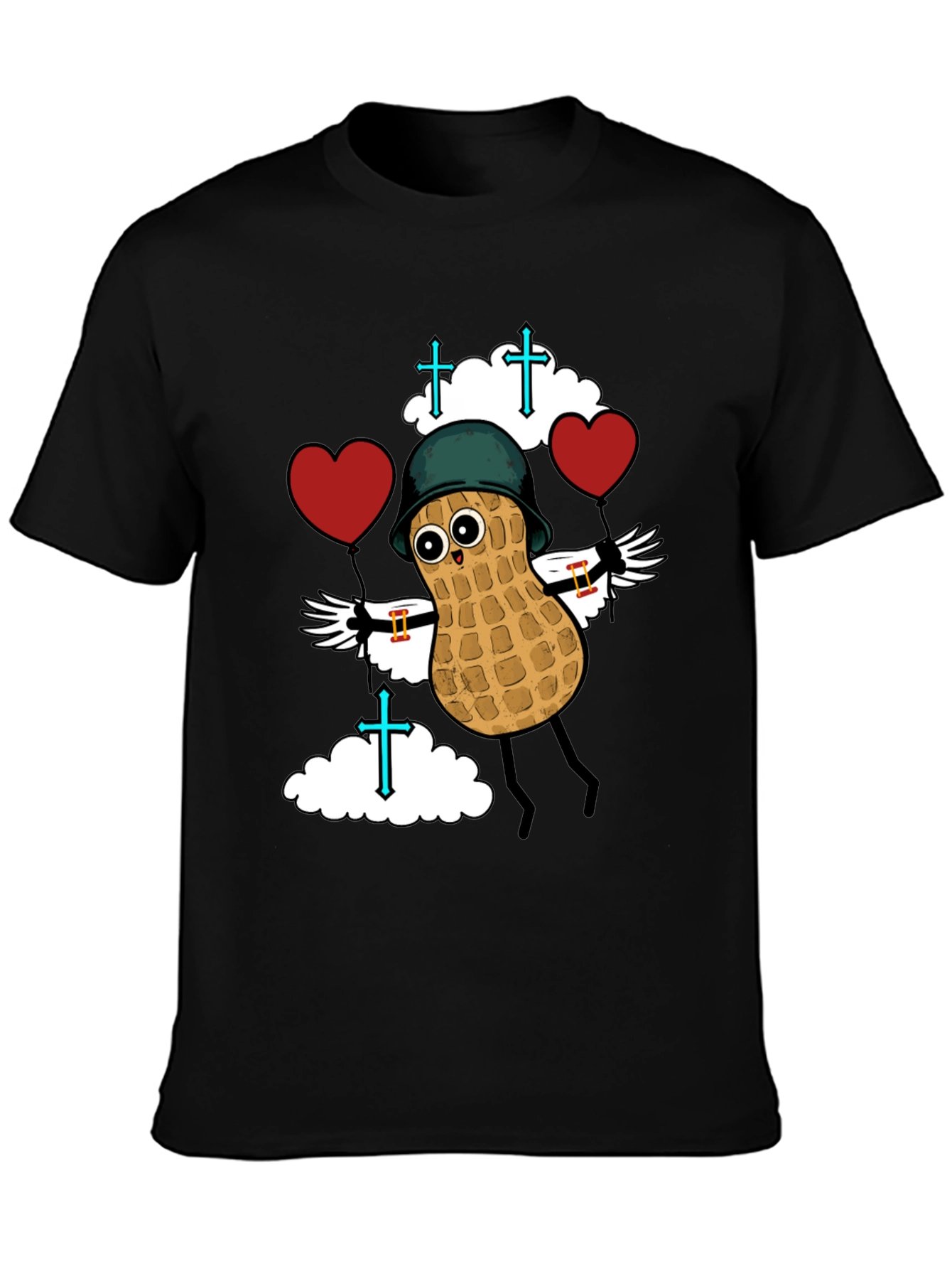 Whimsical Peanut Character Graphic T-Shirt