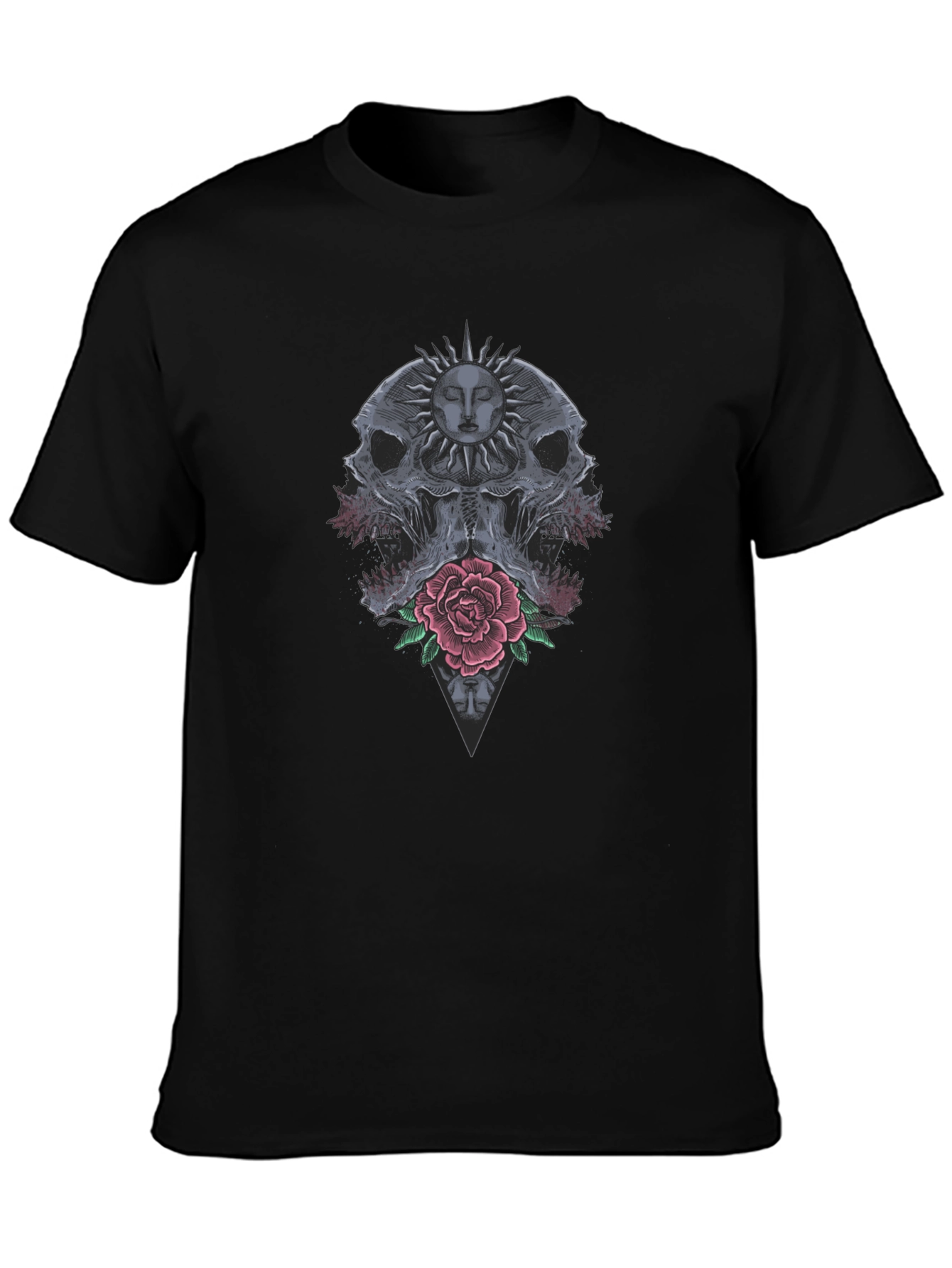 Skull & Rose Graphic Tee - Dark Aesthetic