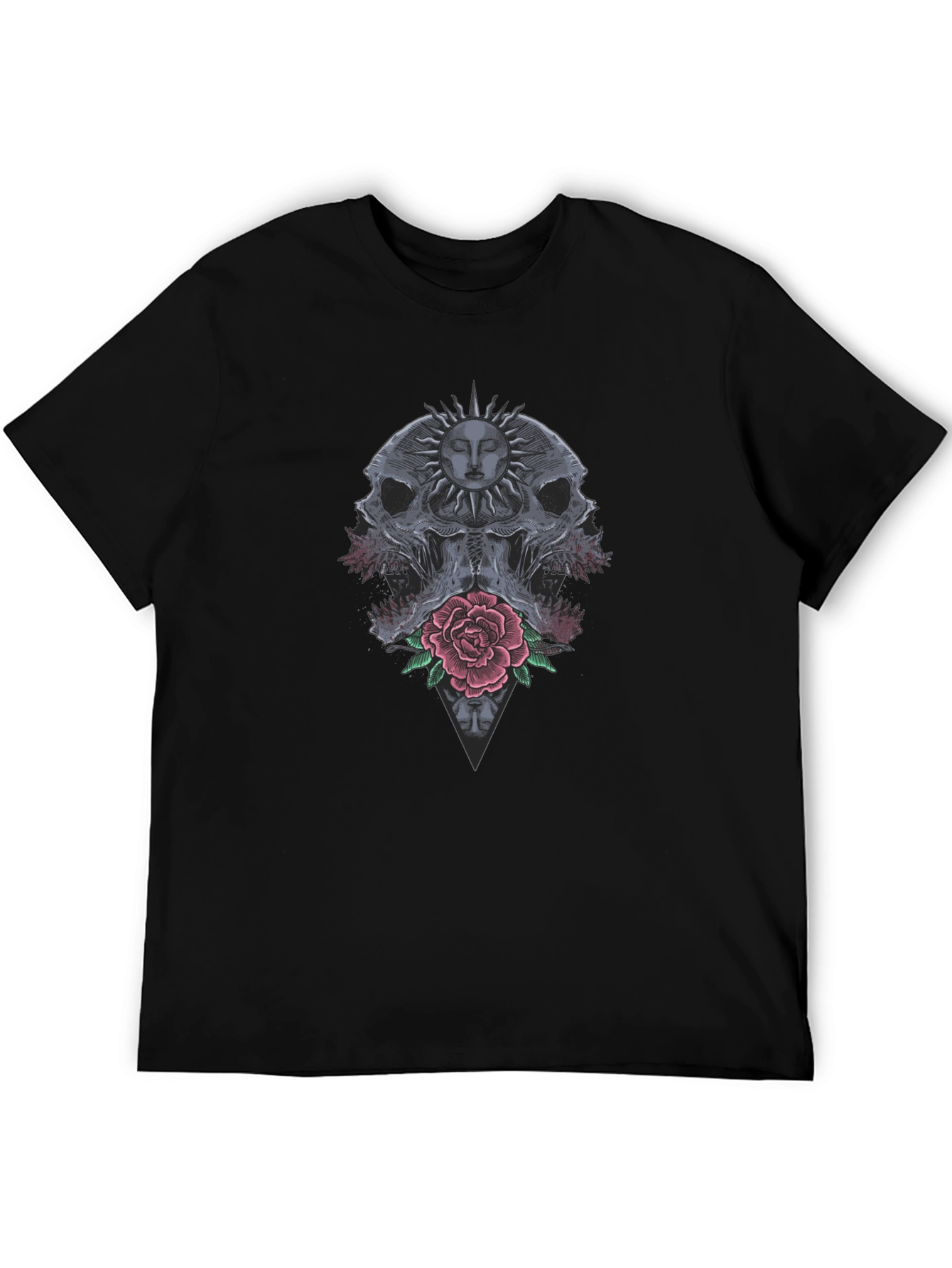 Skull & Rose Graphic Tee - Dark Aesthetic