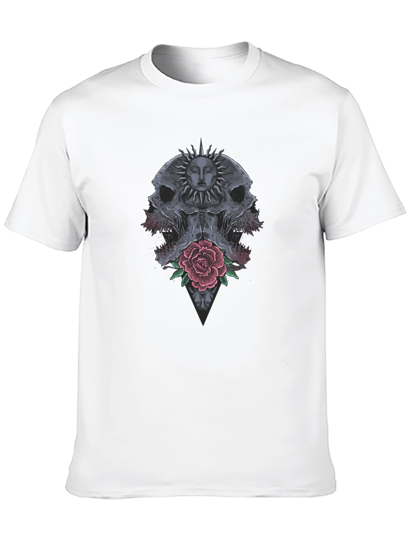 Skull & Rose Graphic Tee - Dark Aesthetic