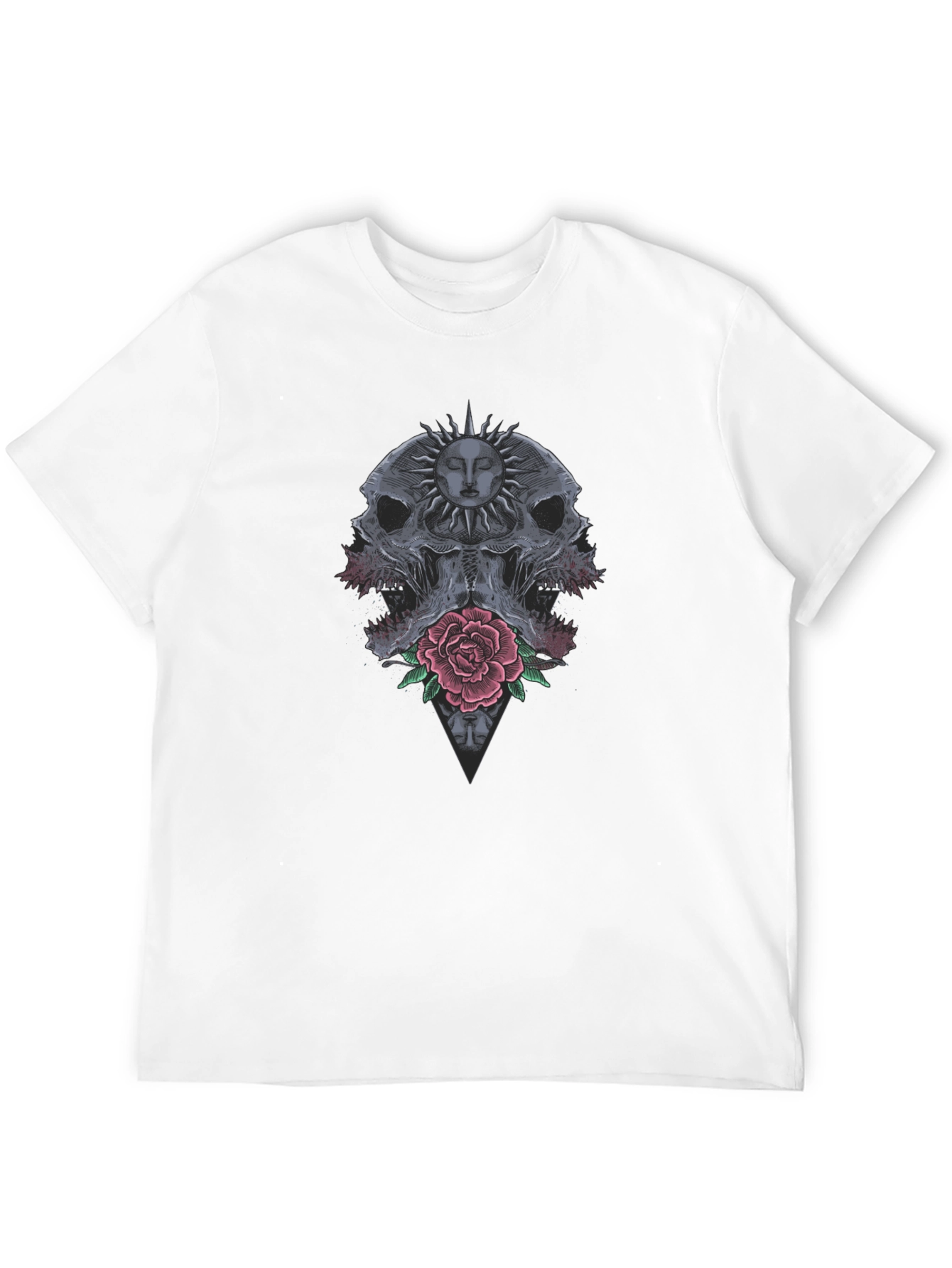 Skull & Rose Graphic Tee - Dark Aesthetic