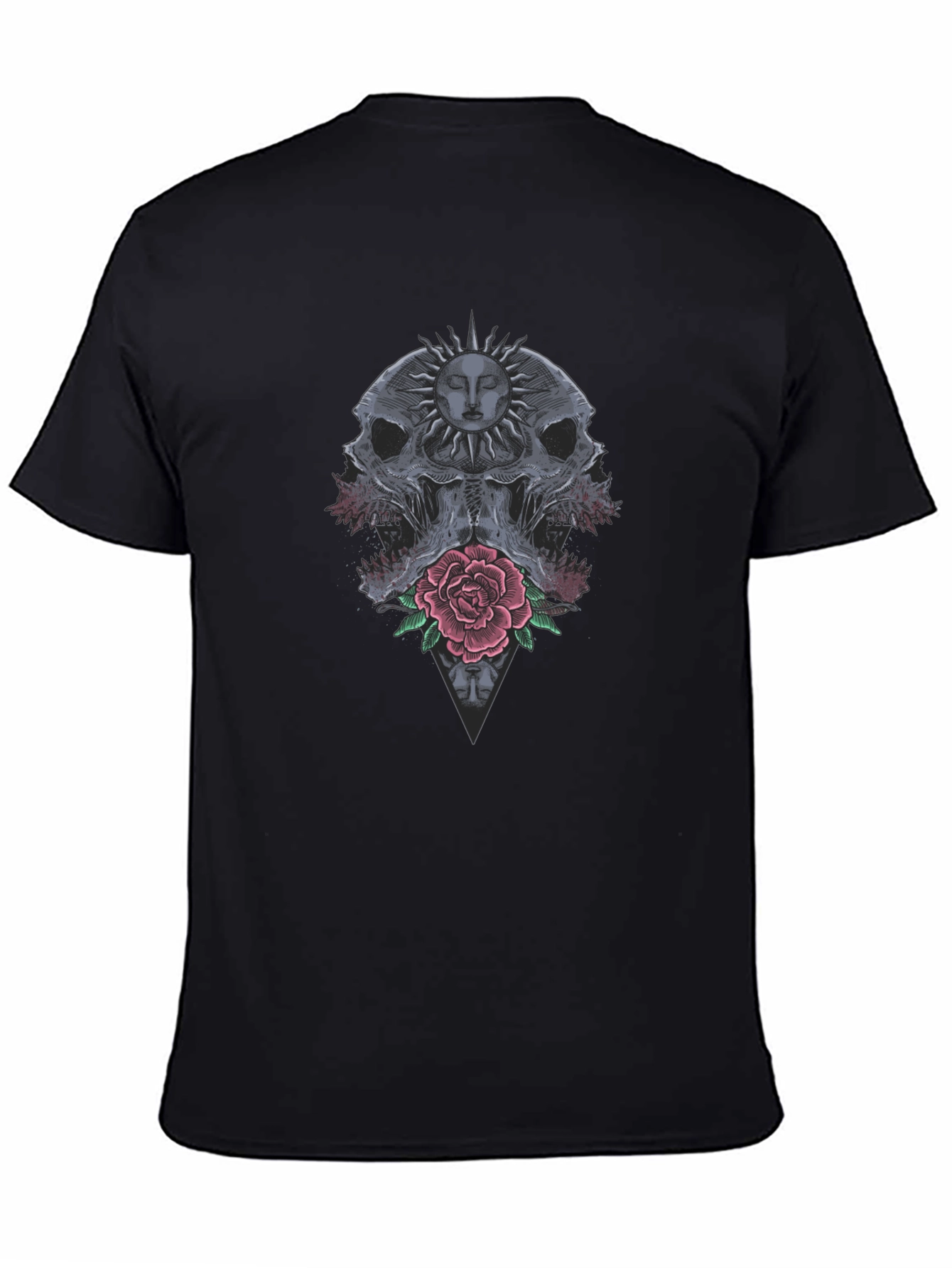 Skull & Rose Graphic Tee - Dark Aesthetic
