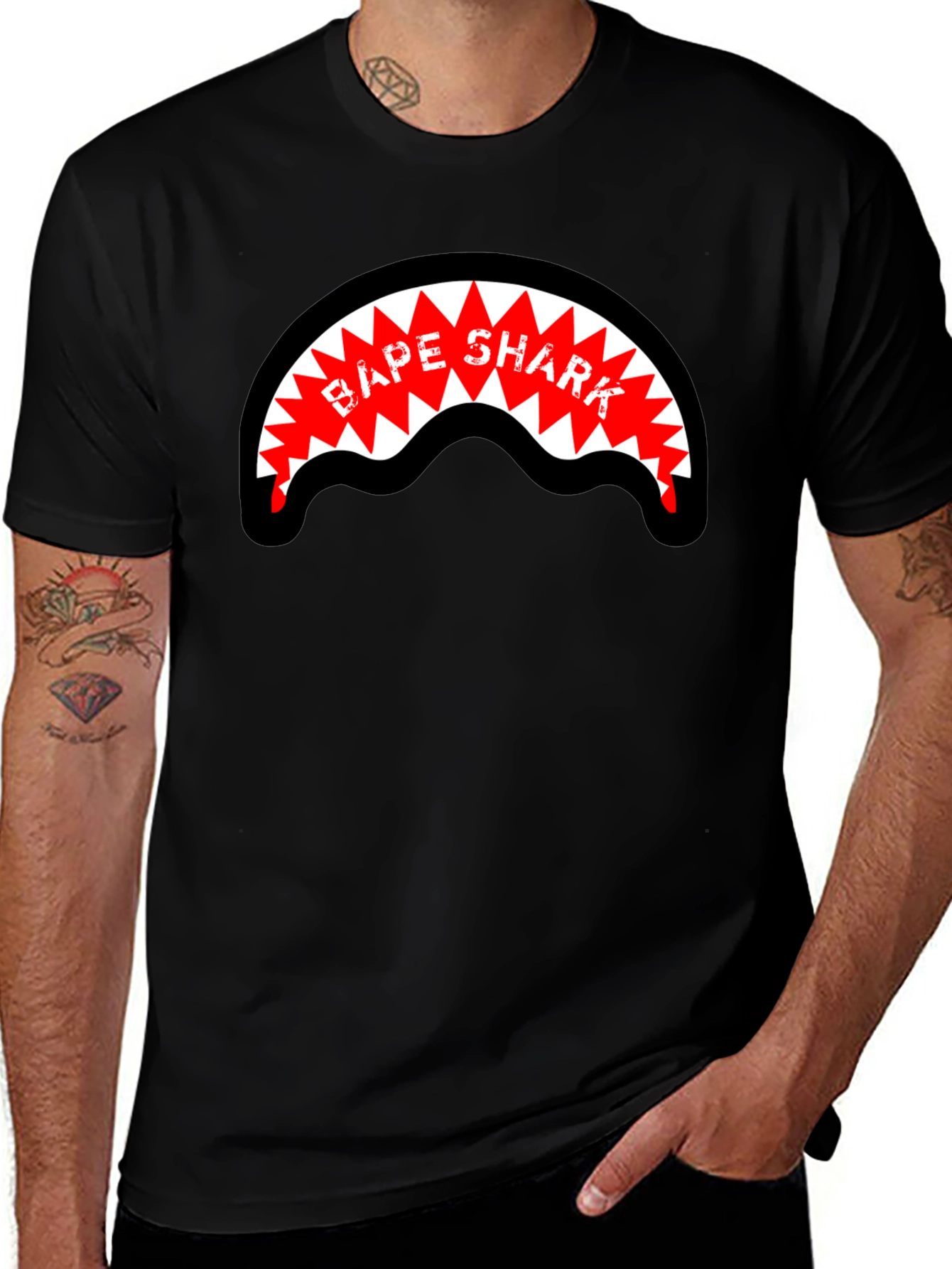 BAPE Shark Graphic Black Tee
