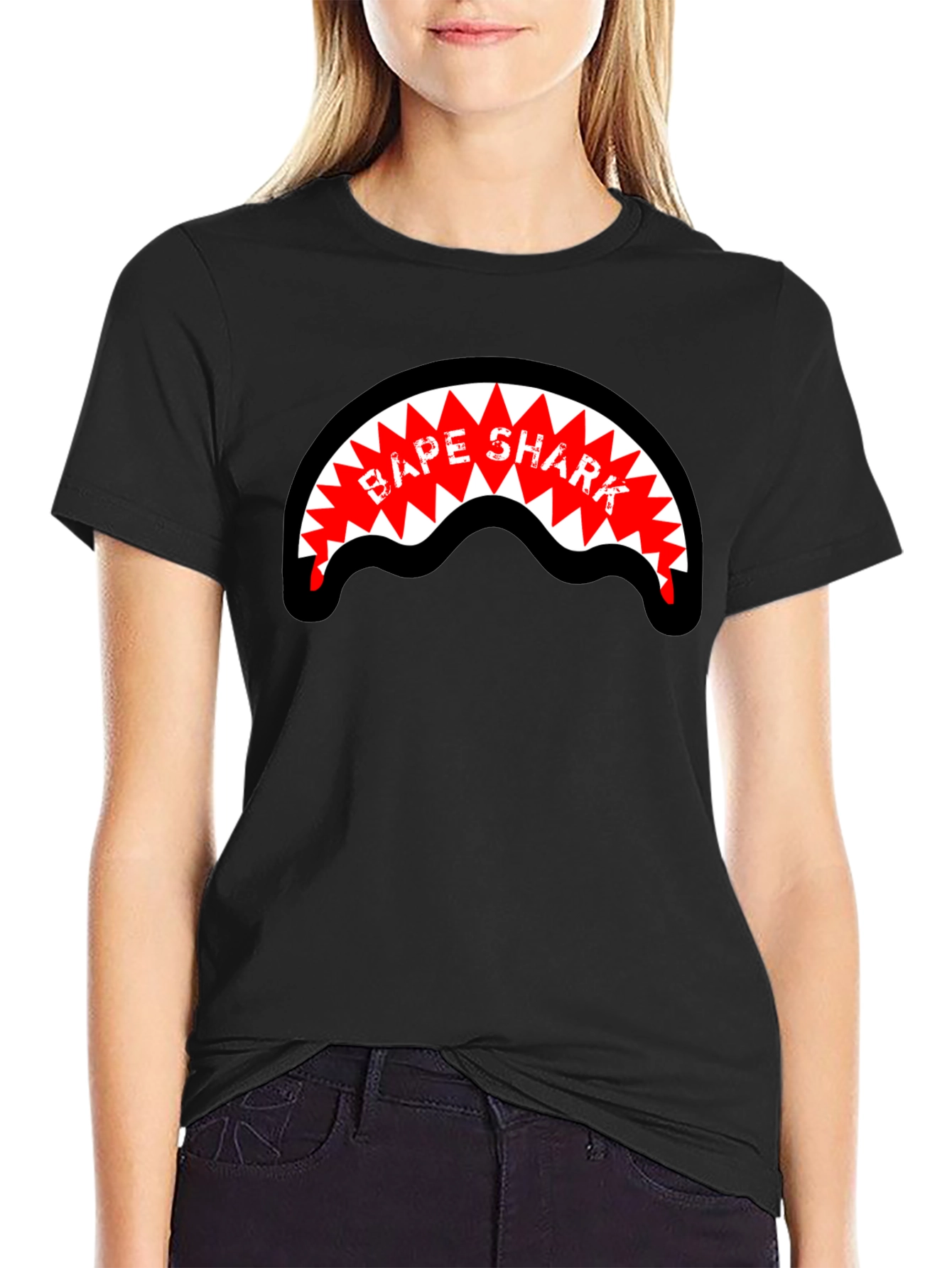 BAPE Shark Graphic Black Tee