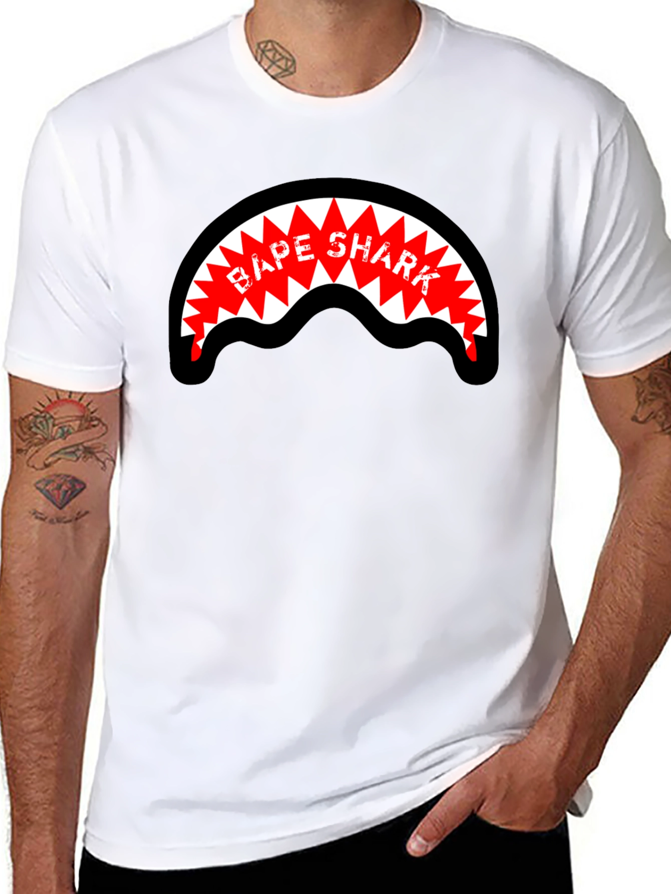 BAPE Shark Graphic Black Tee