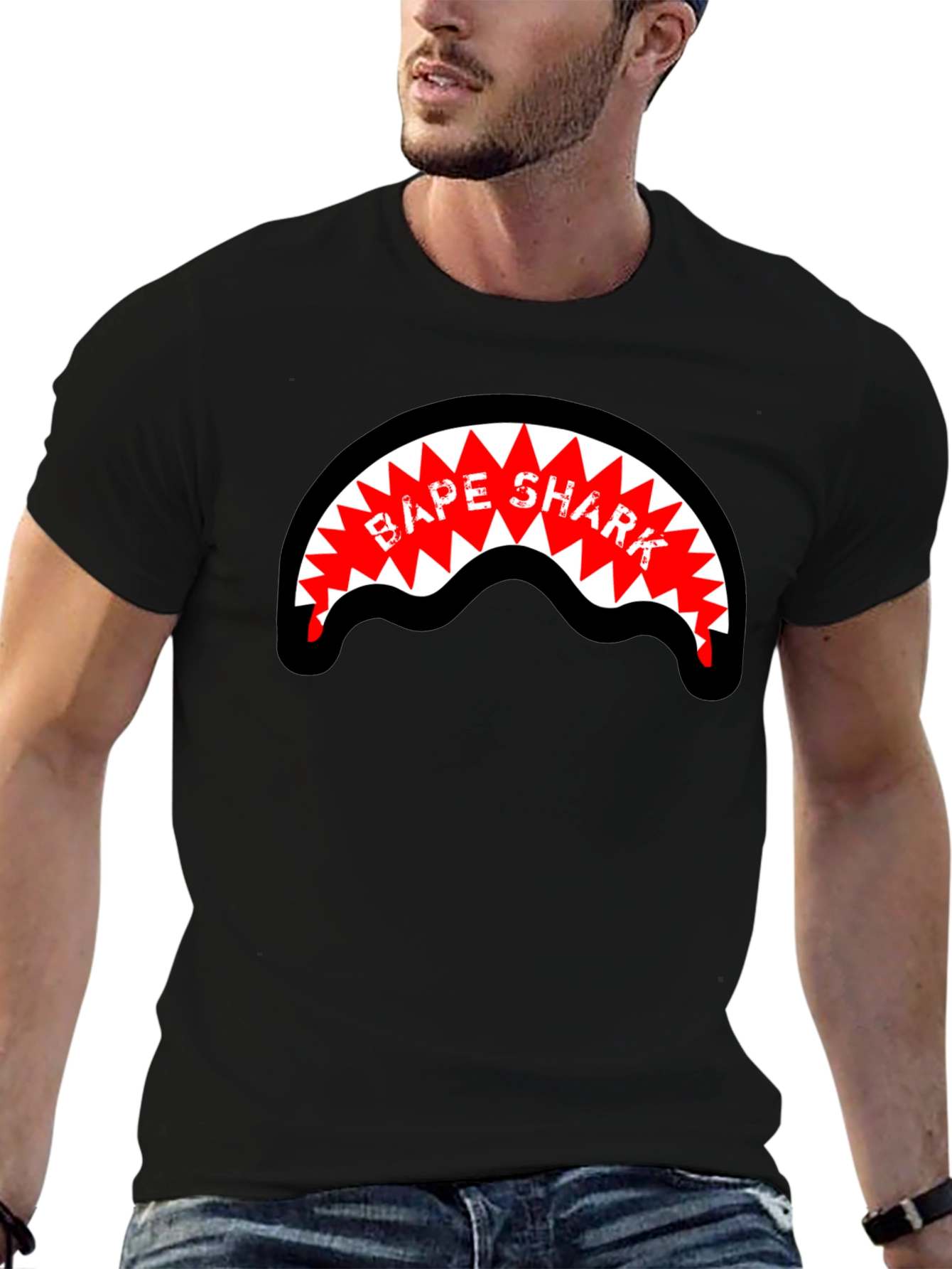 BAPE Shark Graphic Black Tee