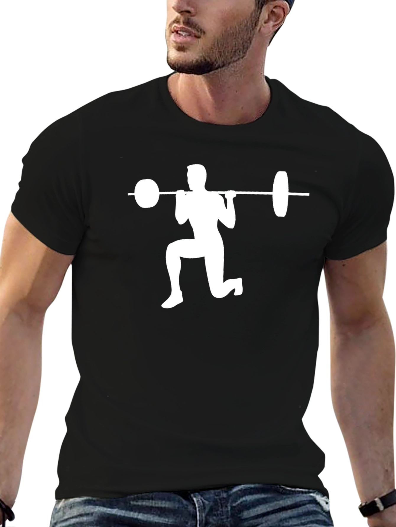 Weightlifting Squat Graphic Tee - Black