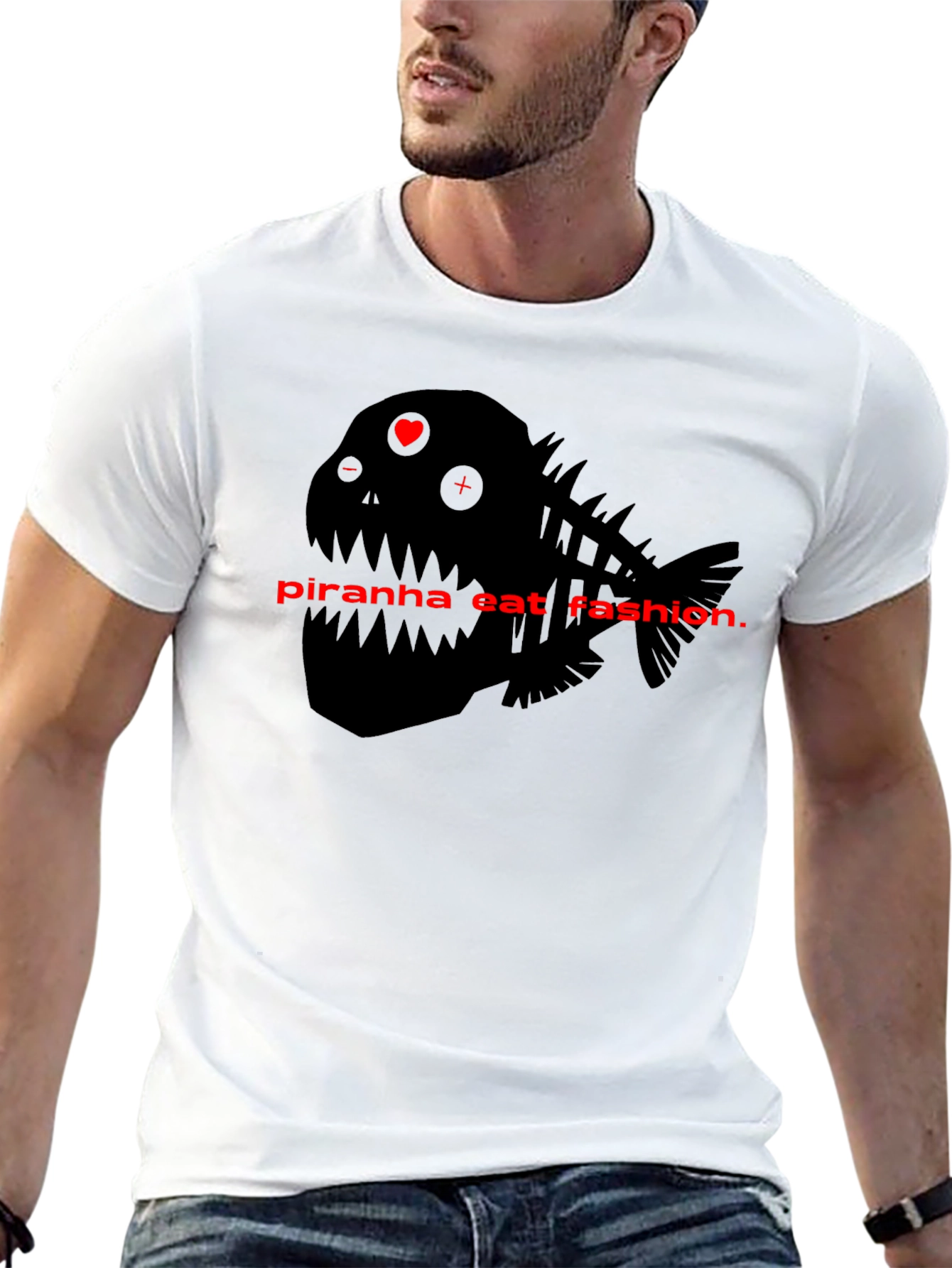 Piranha Eat Fashion Graphic T-Shirt