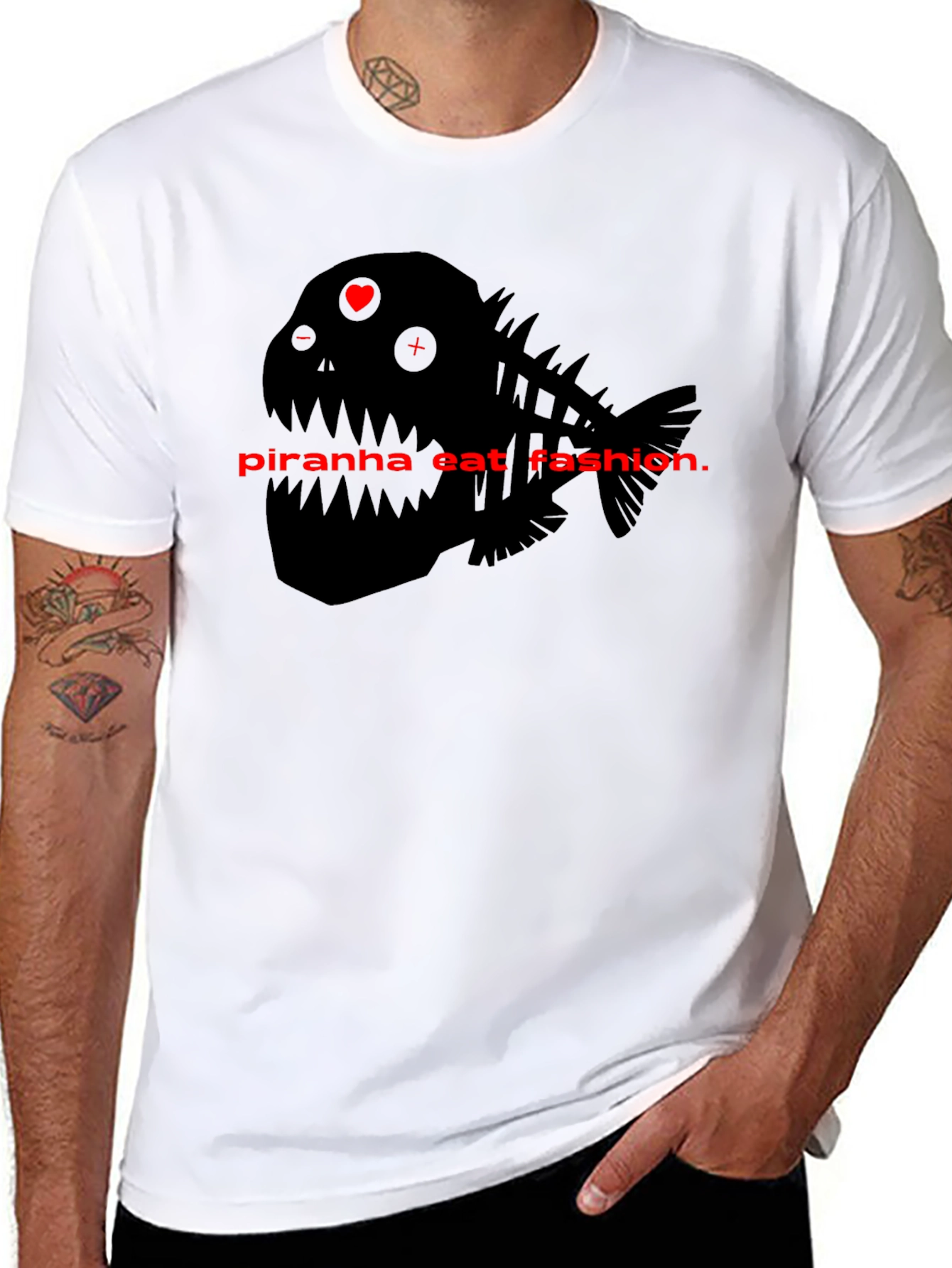 Piranha Eat Fashion Graphic T-Shirt