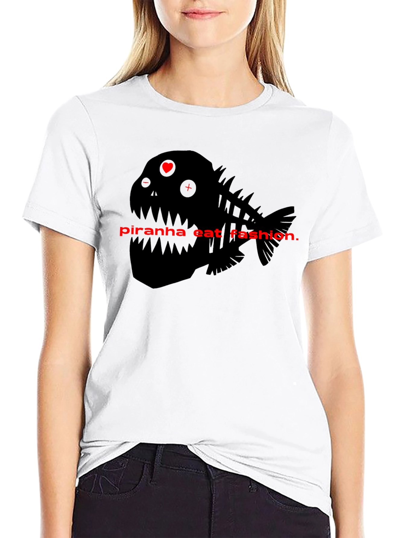 Piranha Eat Fashion Graphic T-Shirt