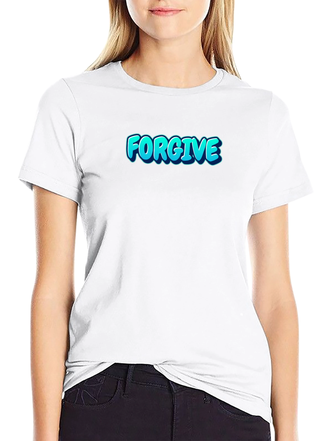 Forgive Graphic Print Black T-Shirt
