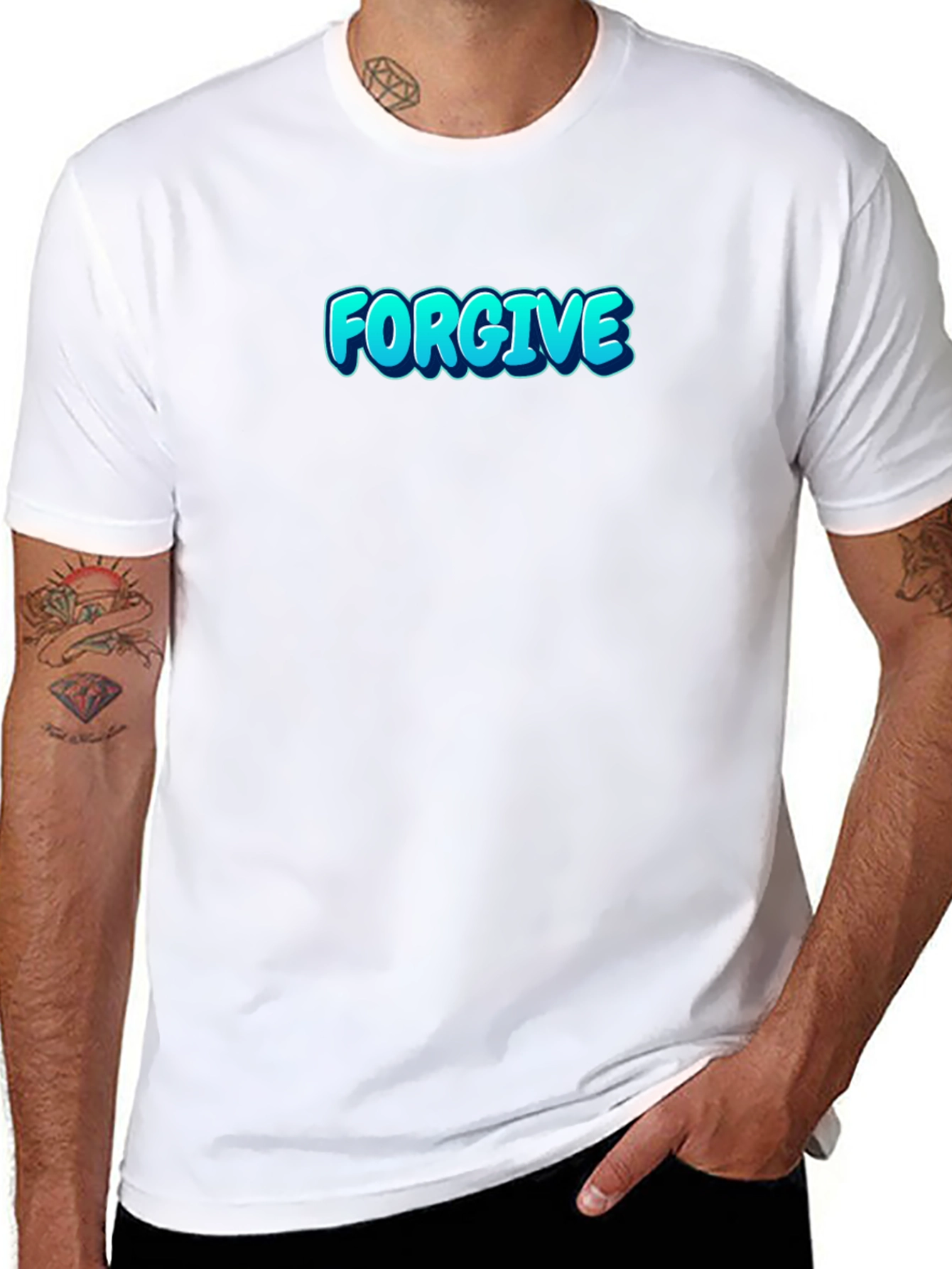 Forgive Graphic Print Black T-Shirt