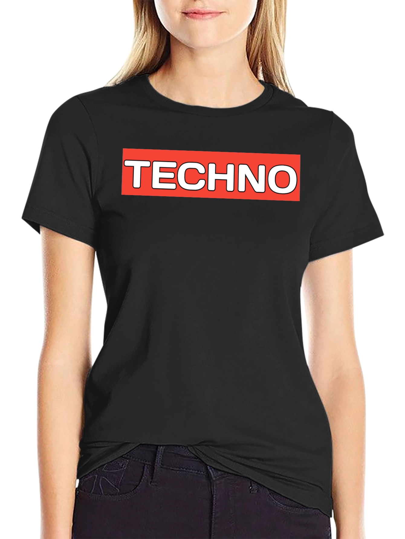 Techno Graphic Tee - Classic Black Crew Neck