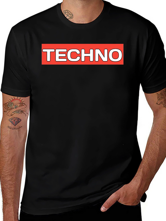 Techno Graphic Tee - Classic Black Crew Neck