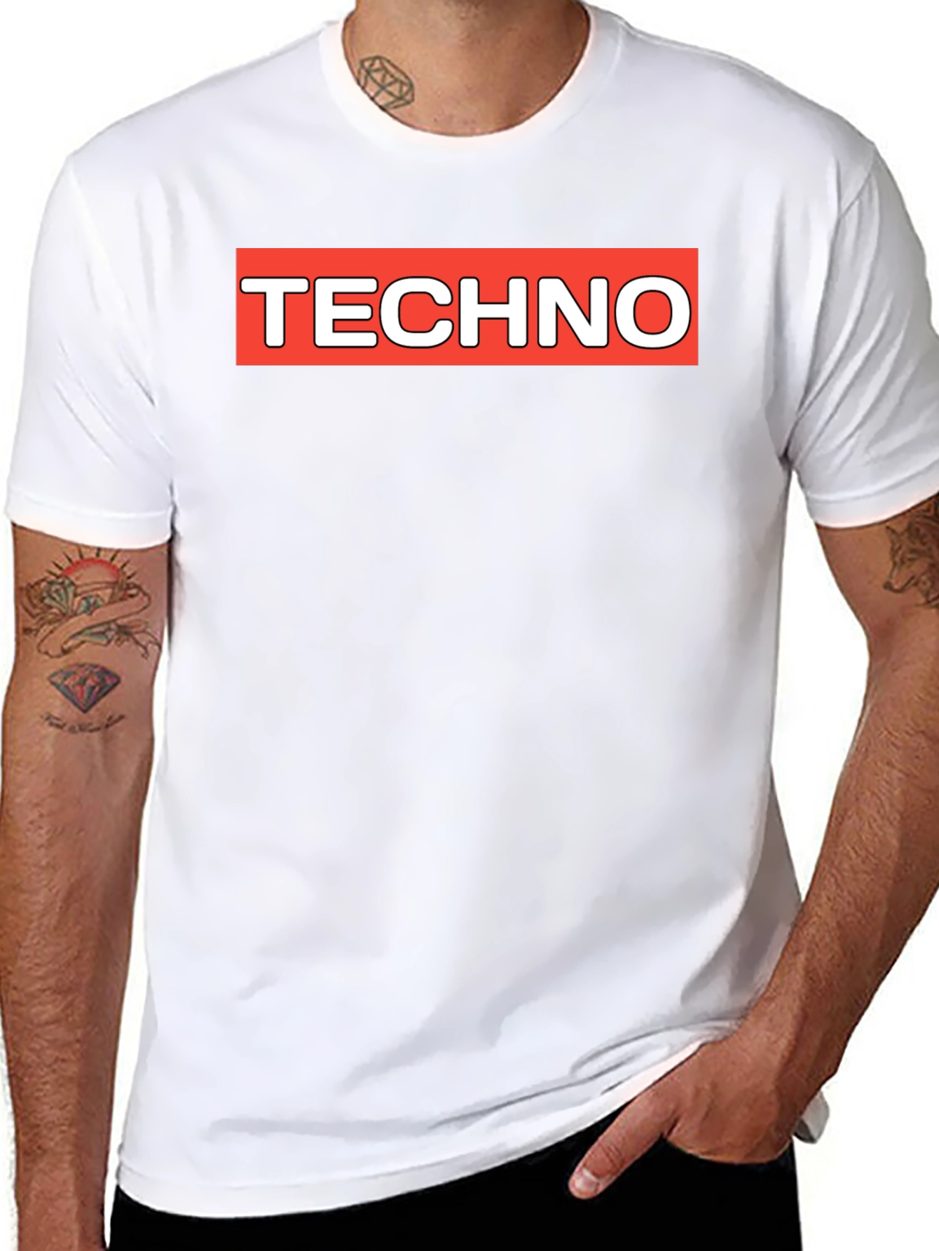 Techno Graphic Tee - Classic Black Crew Neck