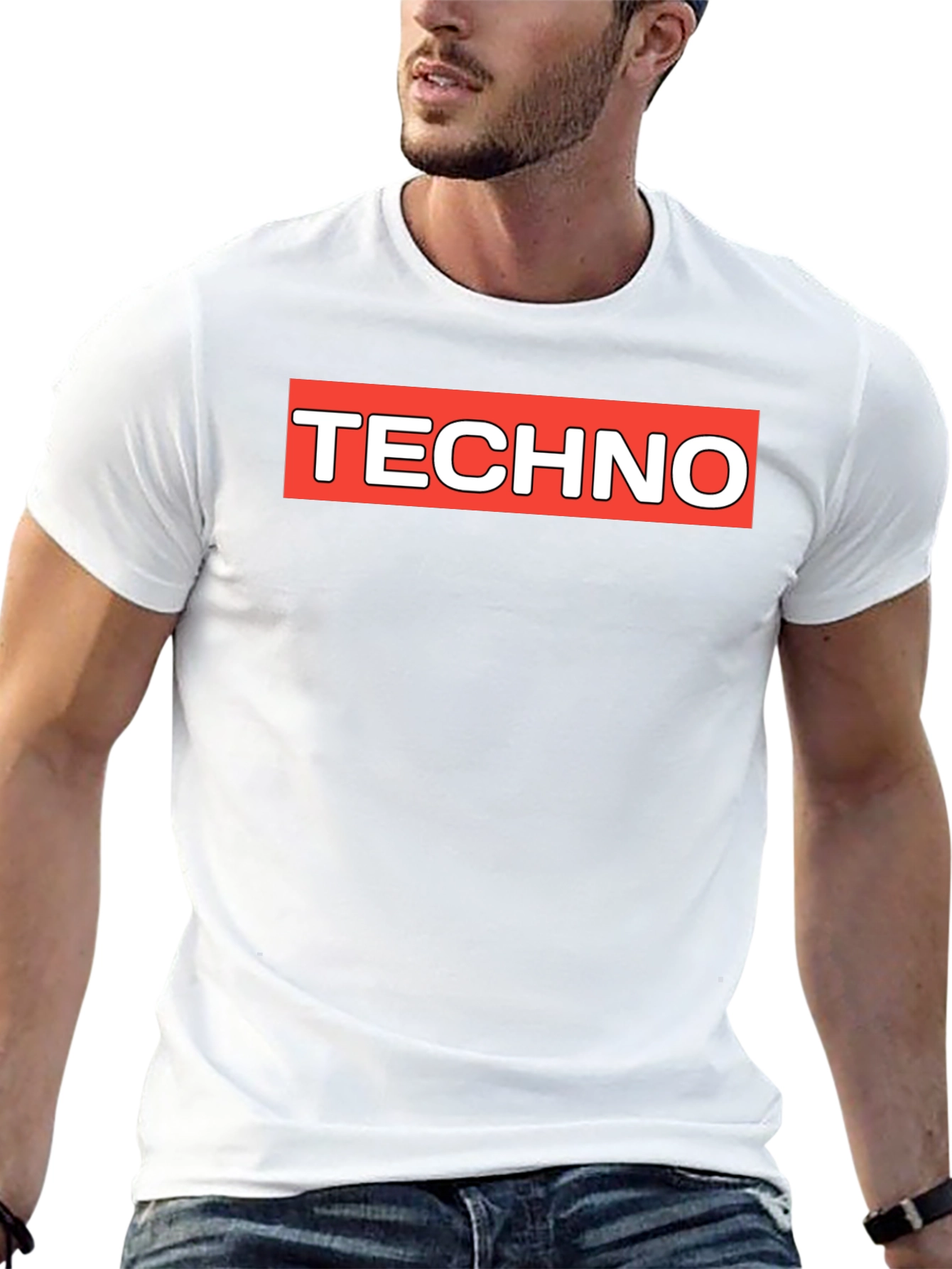 Techno Graphic Tee - Classic Black Crew Neck