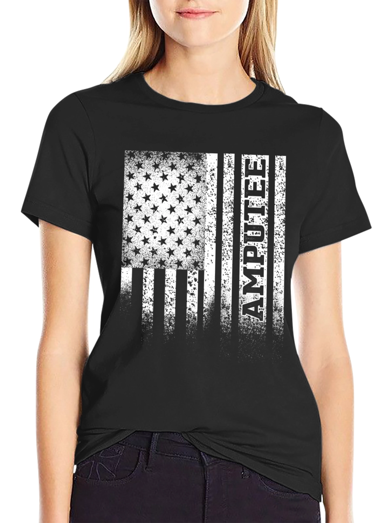 Amputee American Flag Graphic T-Shirt