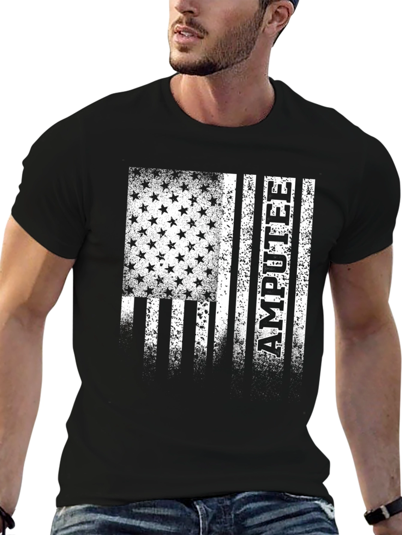 Amputee American Flag Graphic T-Shirt