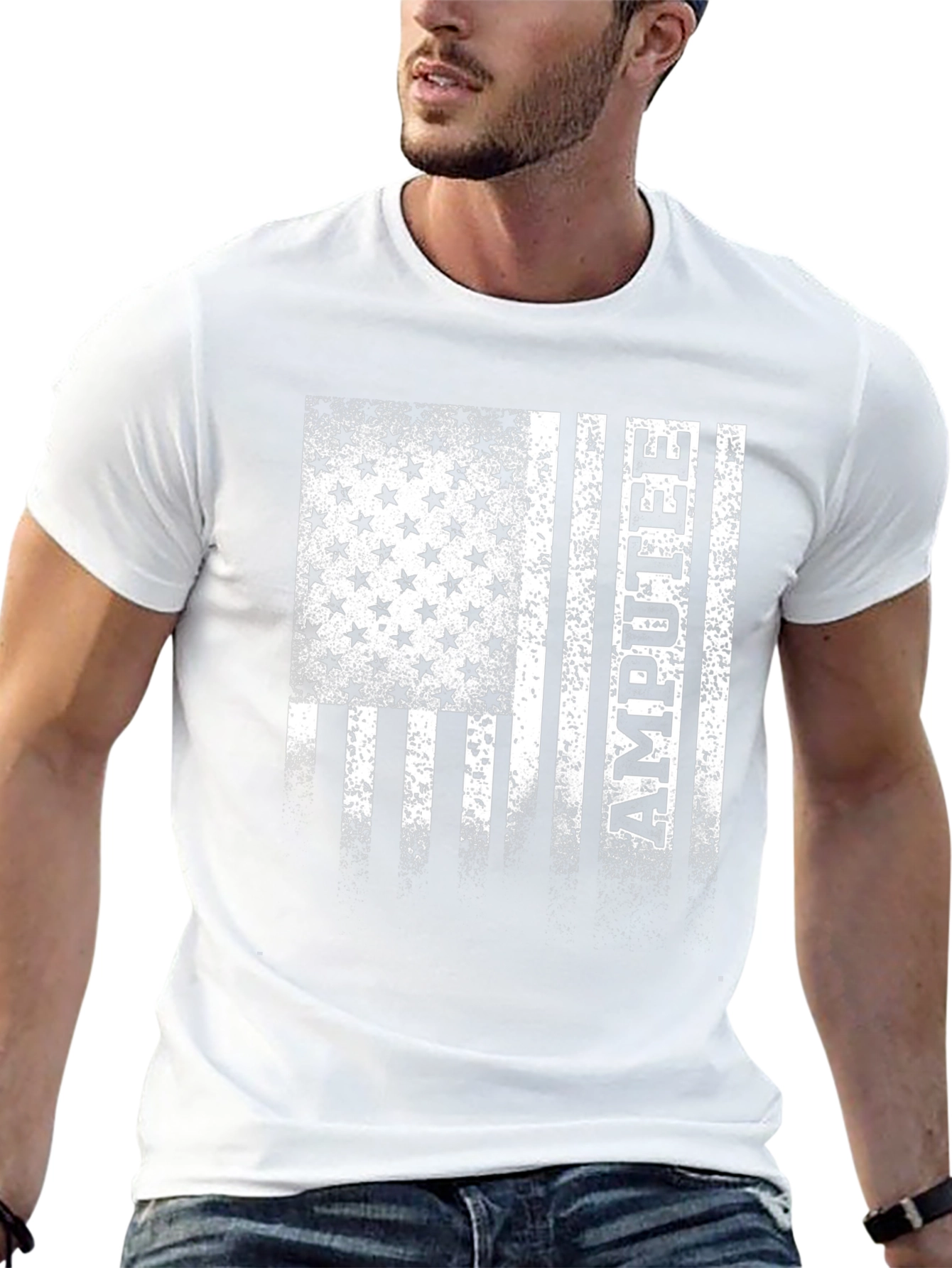 Amputee American Flag Graphic T-Shirt